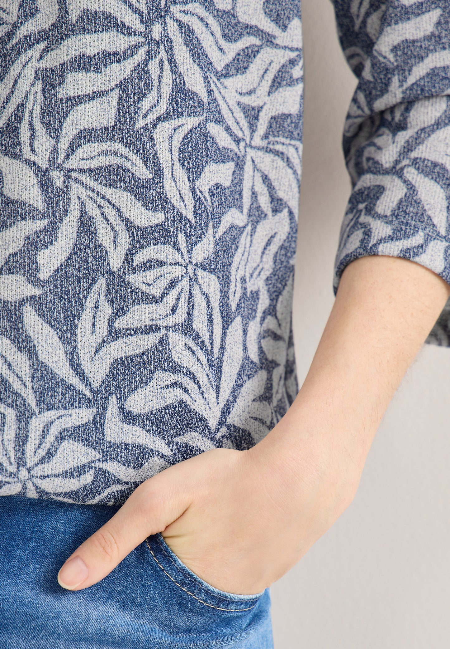 CECIL - 3/4-Arm Shirt mit floralem Print - Farbe: sporty denim blue