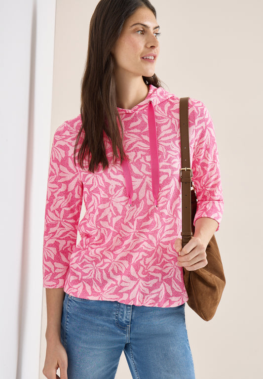 CECIL - 3/4-Arm Shirt mit floralem Print - Farbe: beetroot pink