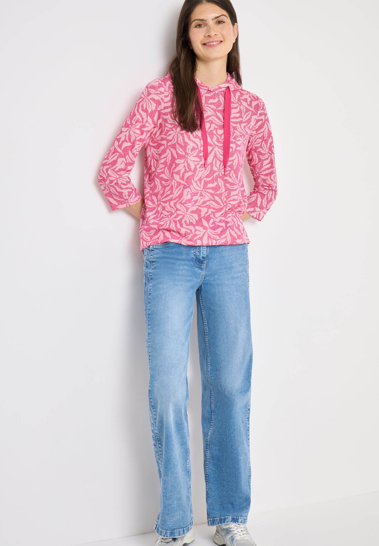 CECIL - 3/4-Arm Shirt mit floralem Print - Farbe: beetroot pink