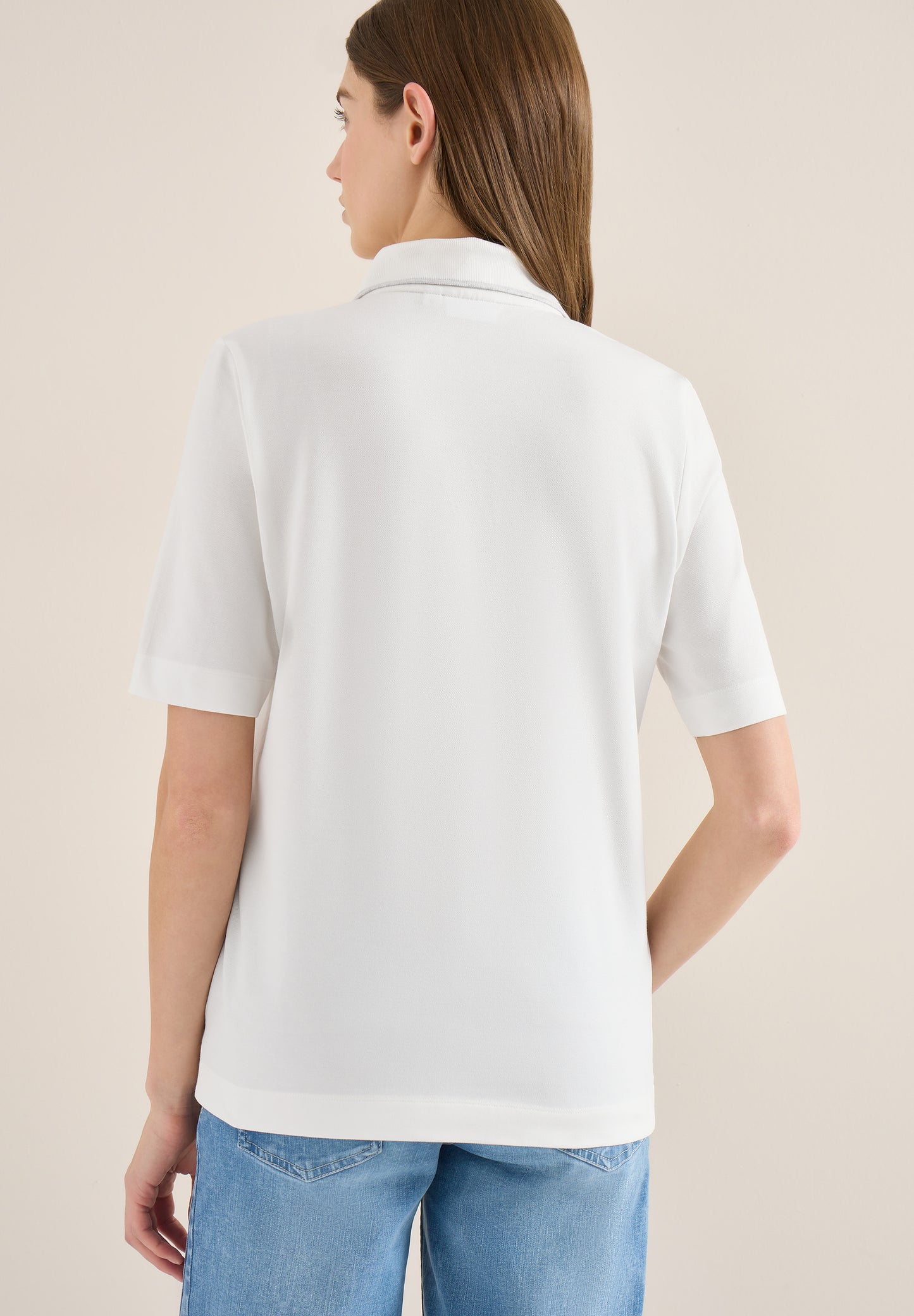 CECIL - Kurzarm Poloshirt - Farbe: vanilla white