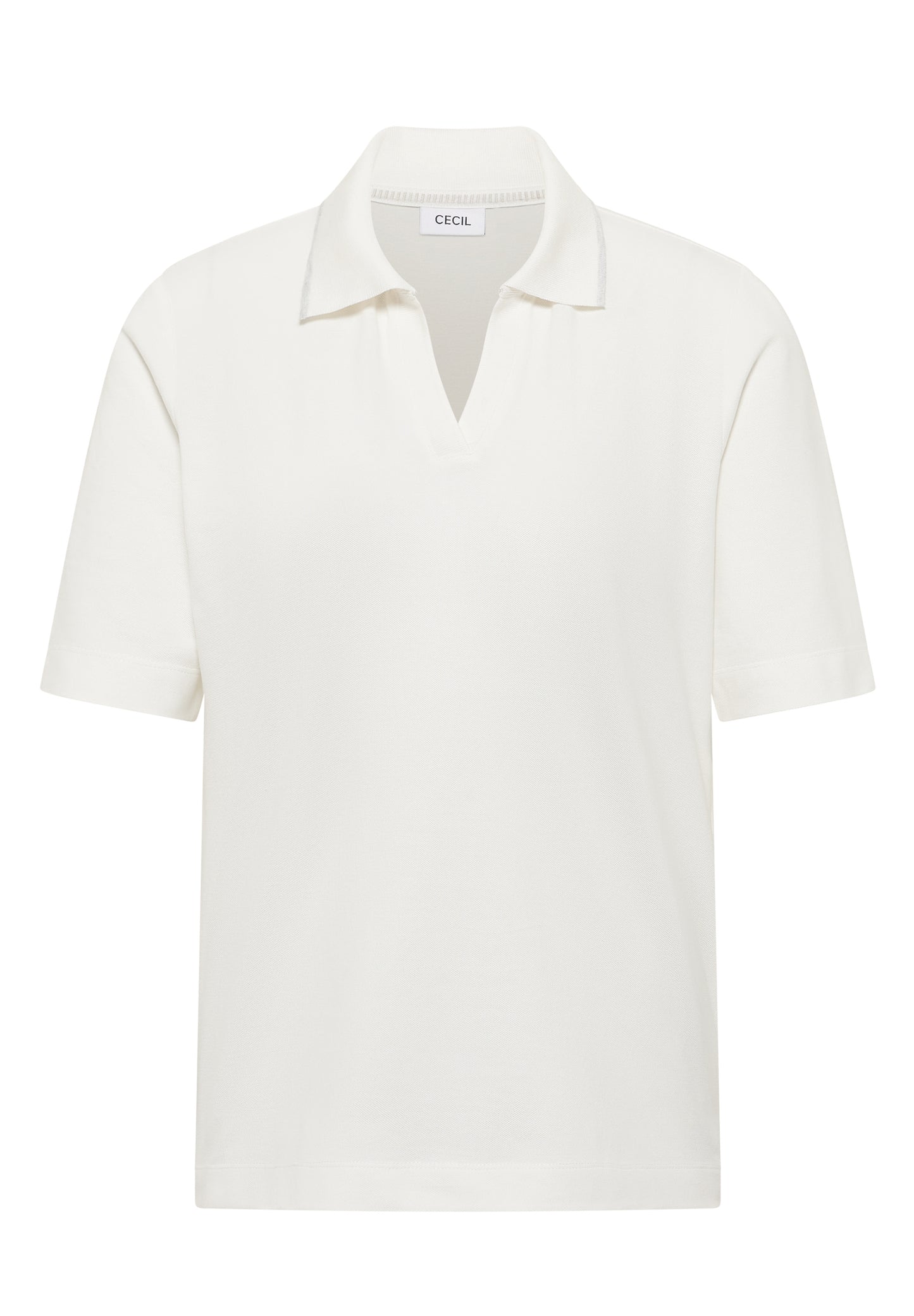 CECIL - Kurzarm Poloshirt - Farbe: vanilla white