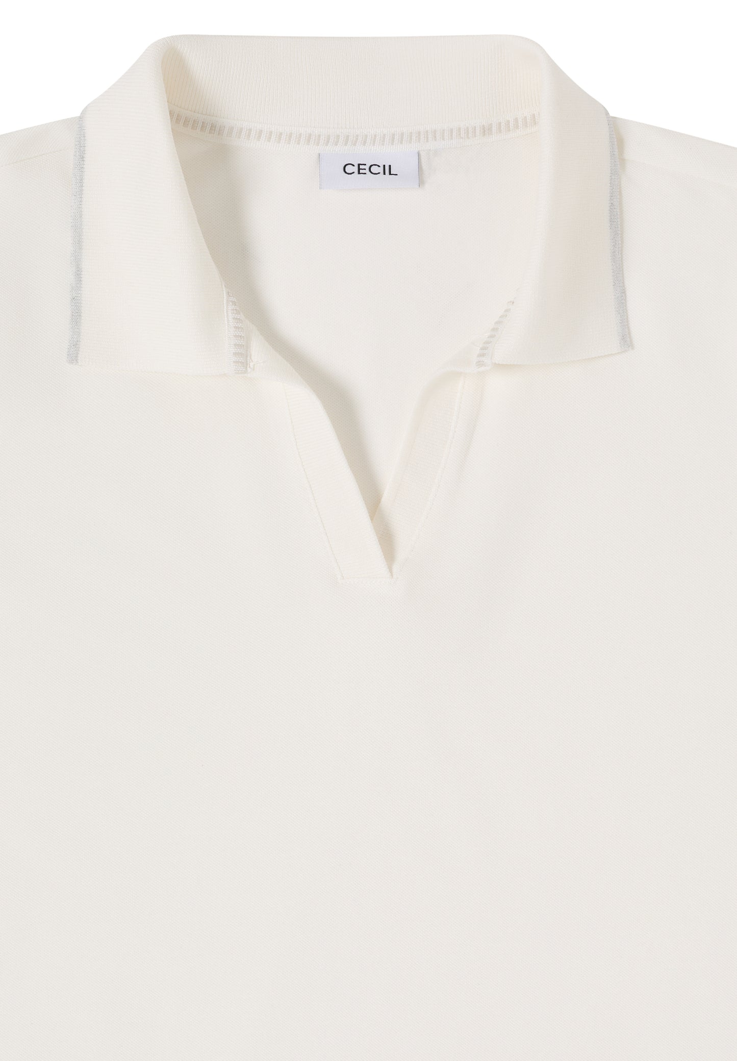 CECIL - Kurzarm Poloshirt - Farbe: vanilla white