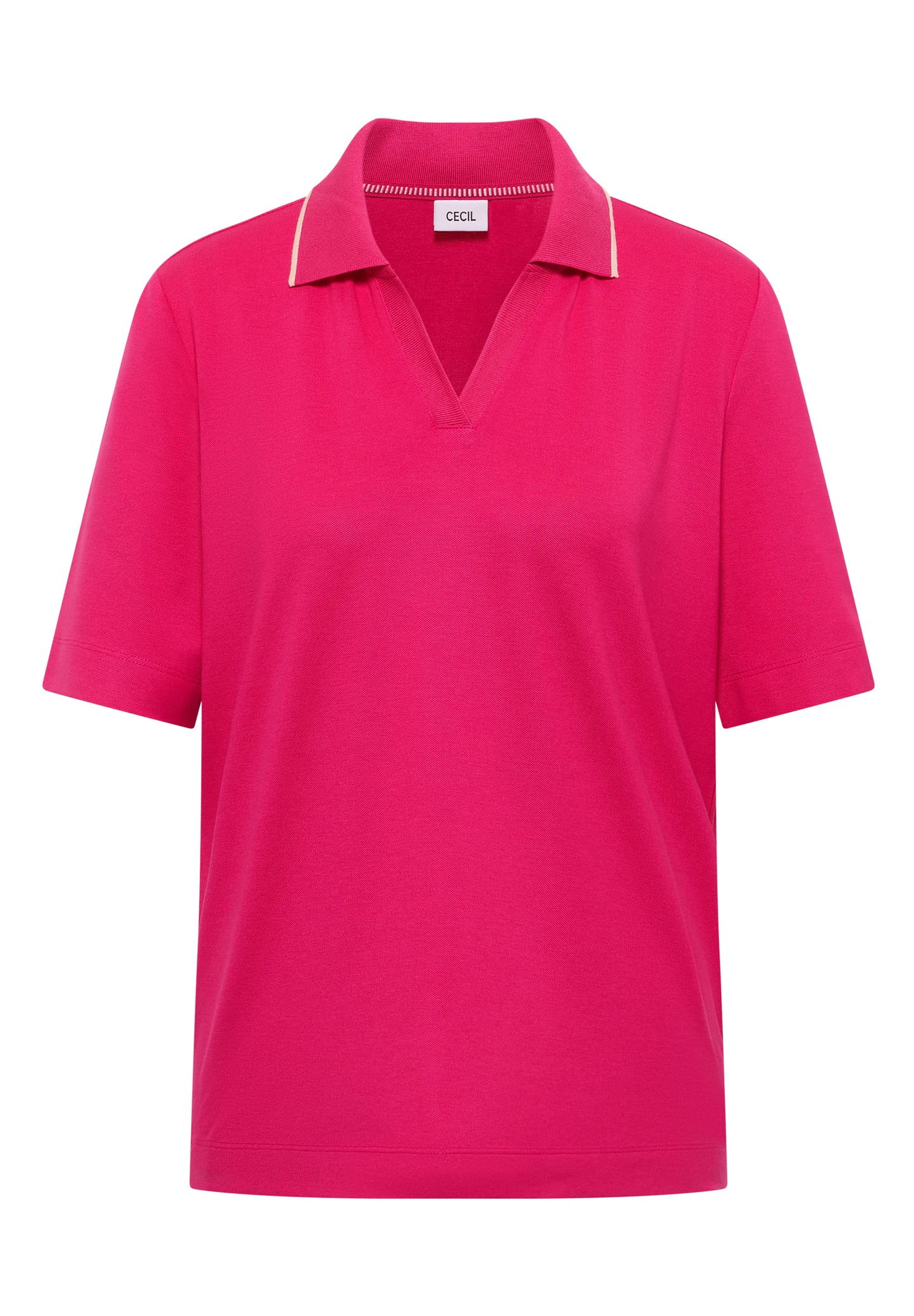 CECIL - Kurzarm Poloshirt - Farbe: beetroot pink