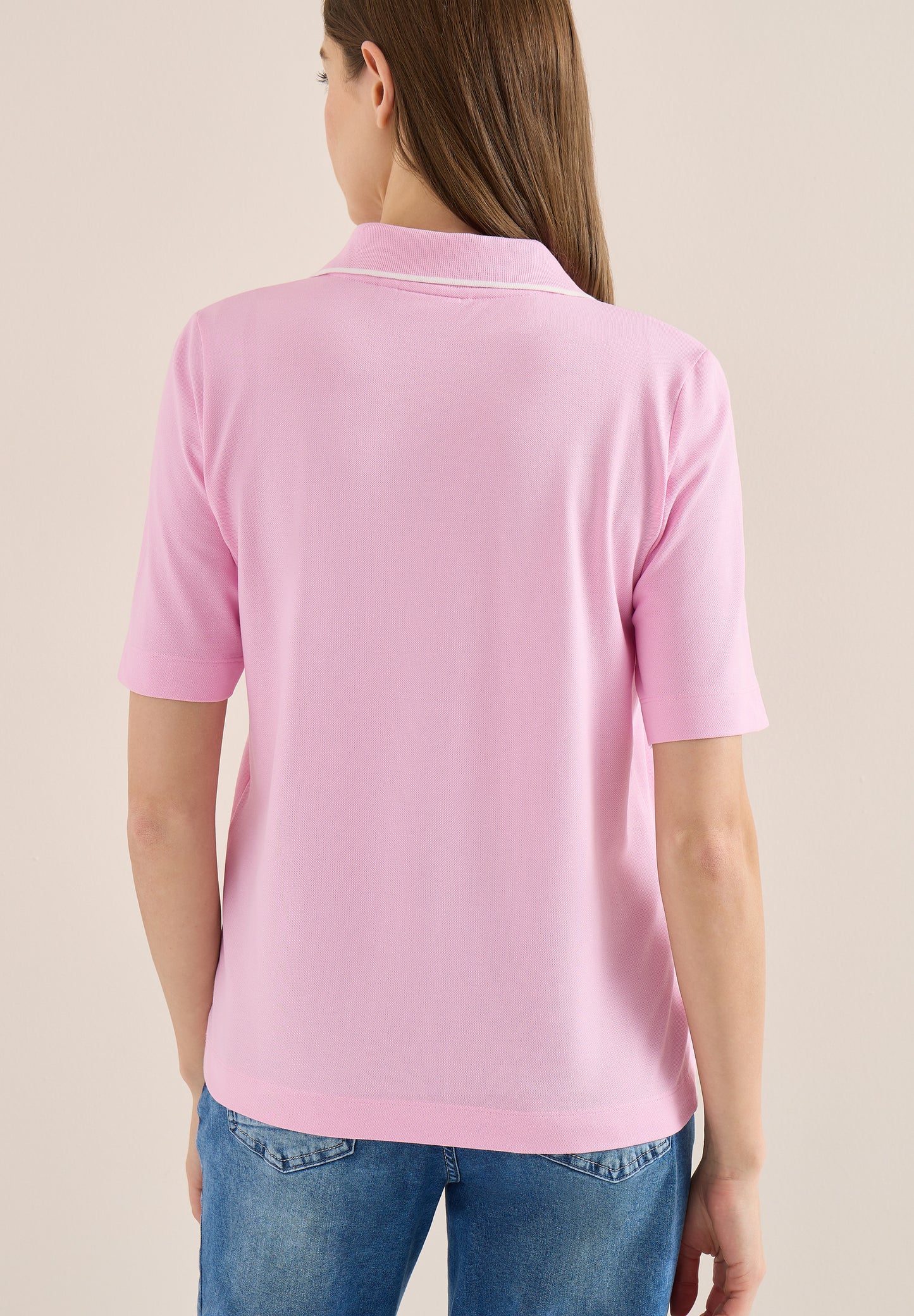 CECIL - Kurzarm Poloshirt - Farbe: light blush rose
