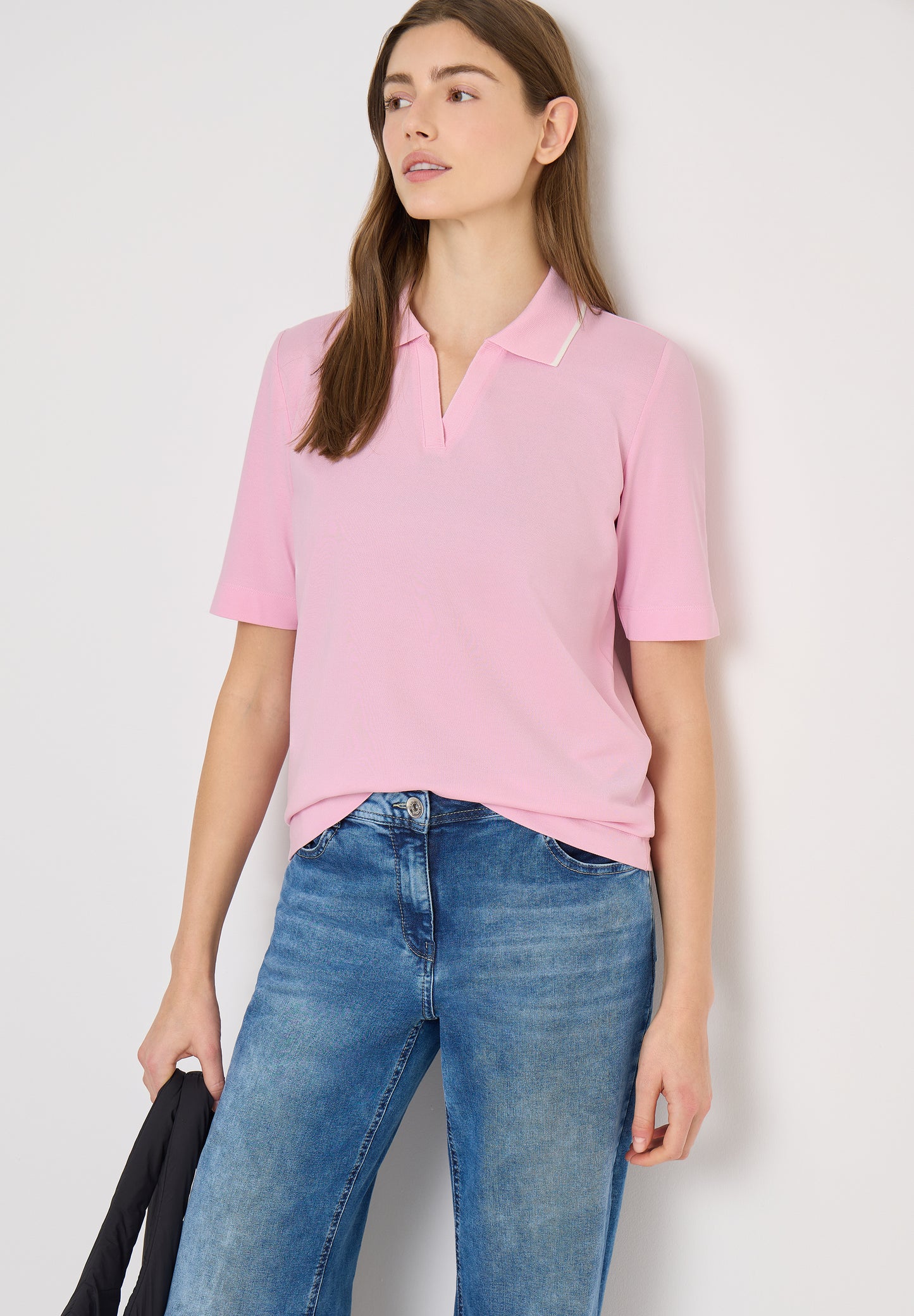 CECIL - Kurzarm Poloshirt - Farbe: light blush rose