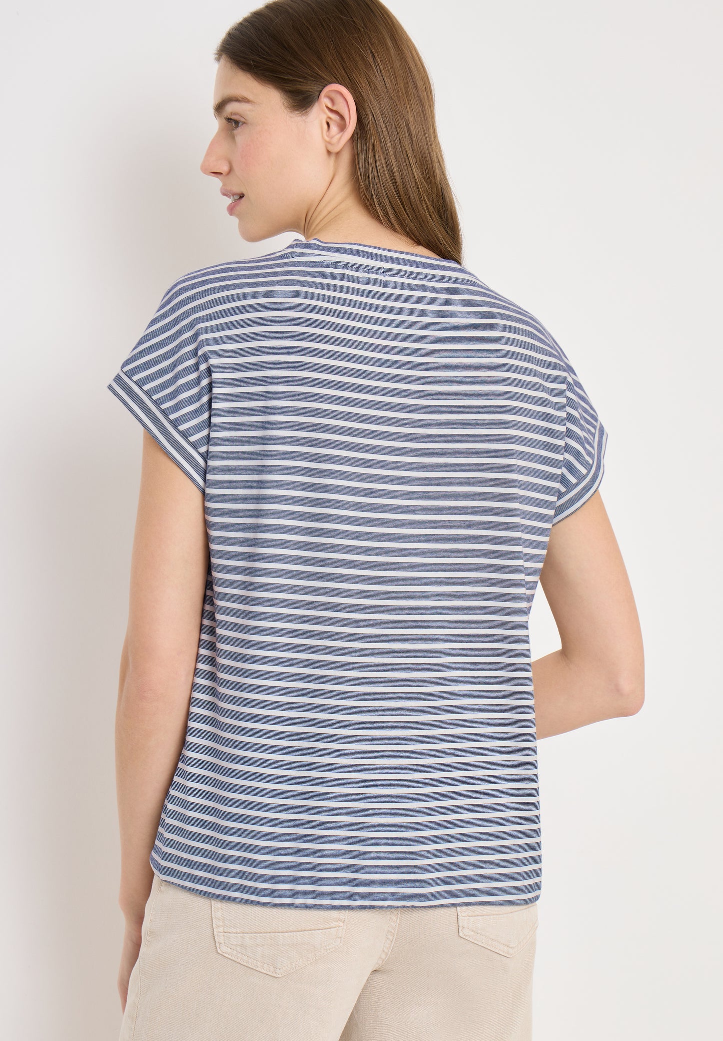 CECIL - Kurzarm T-Shirt mit elastischem Saum - Farbe: sporty denim blue