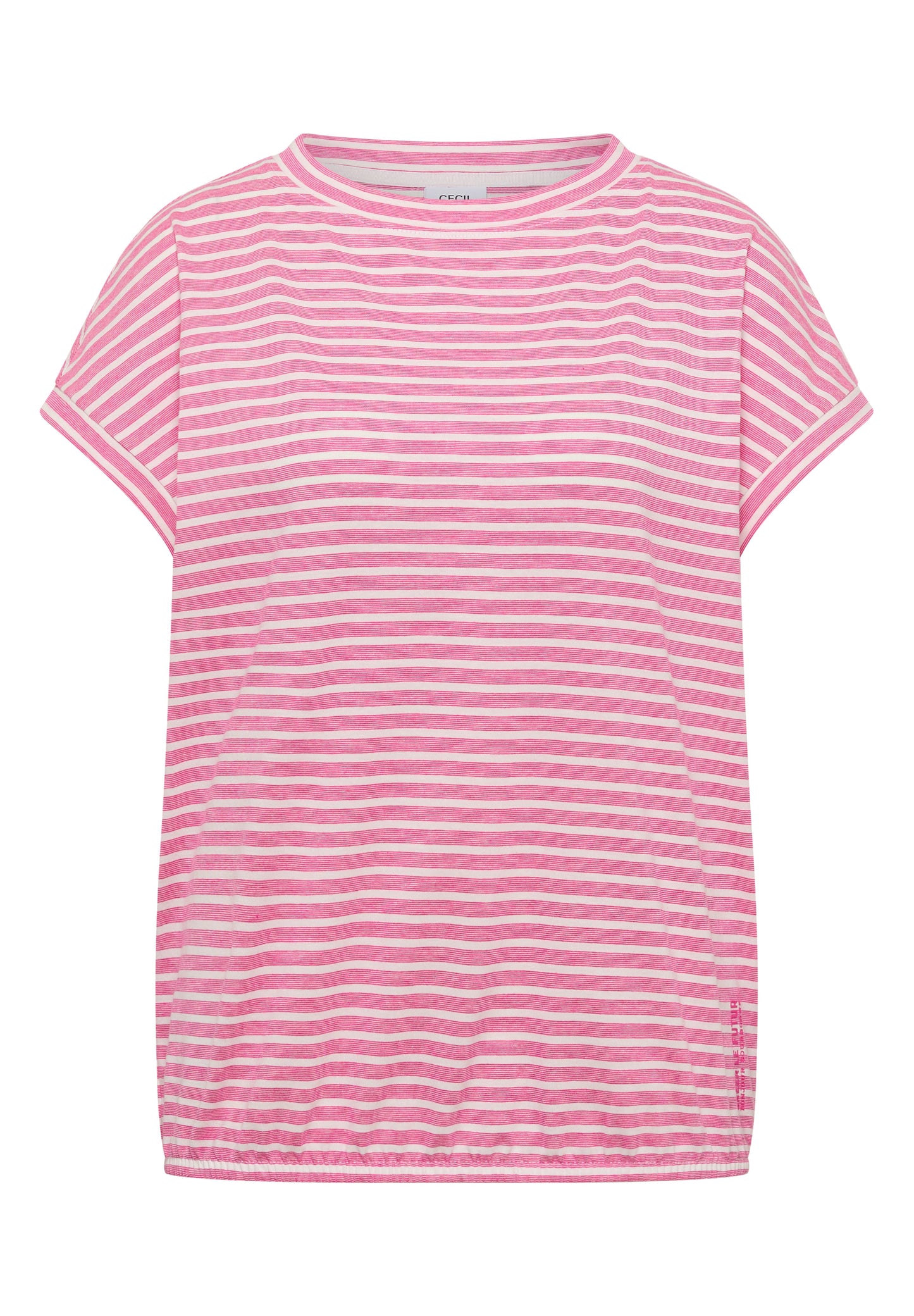 CECIL - Kurzarm T-Shirt mit elastischem Saum - Farbe: beetroot pink
