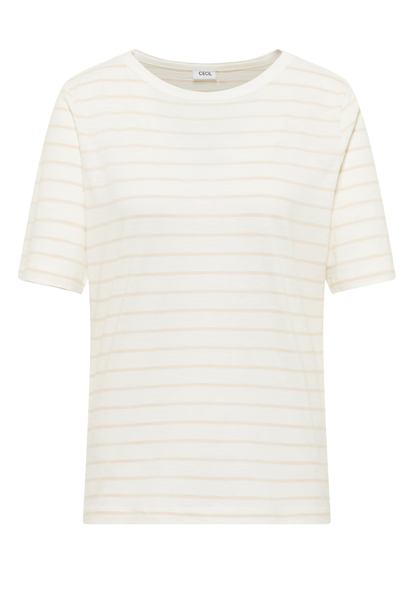 CECIL - T-Shirt mit Boatneck und Streifen - Farbe: vanilla white