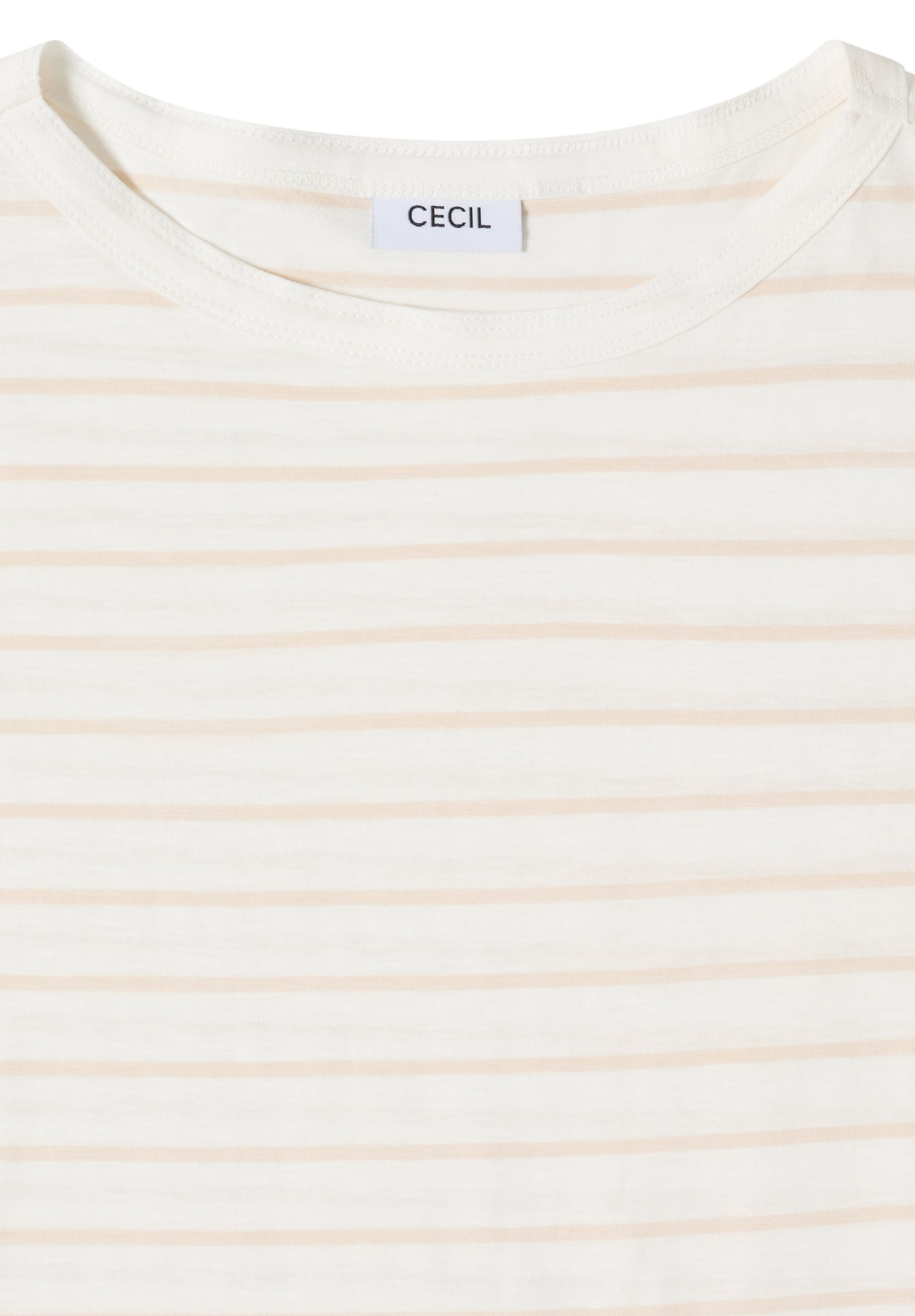 CECIL - T-Shirt mit Boatneck und Streifen - Farbe: vanilla white