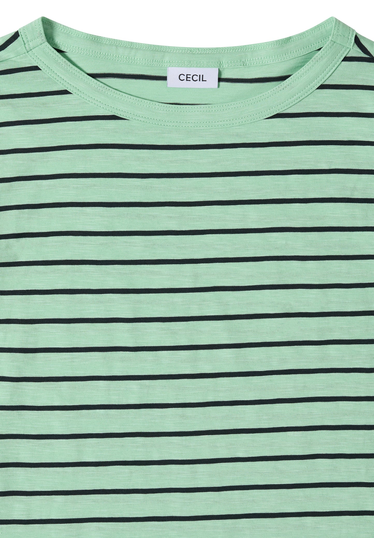 CECIL - T-Shirt mit Boatneck und Streifen - Farbe: juicy lime