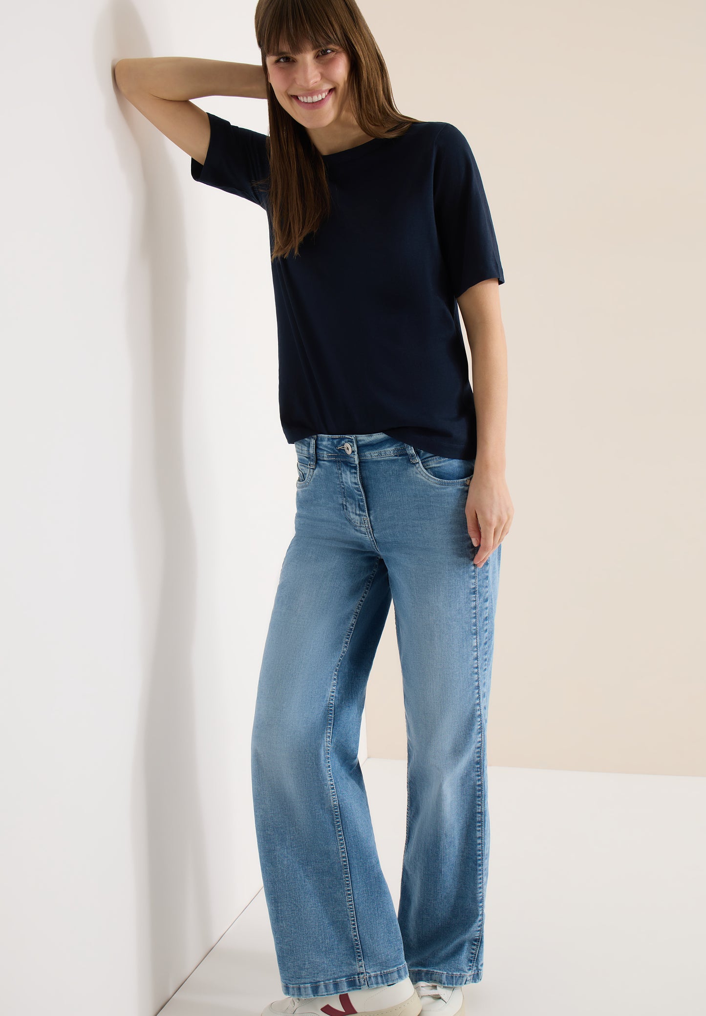 CECIL - Kurzarm T-Shirt aus reiner Baumwolle - Farbe: universal blue