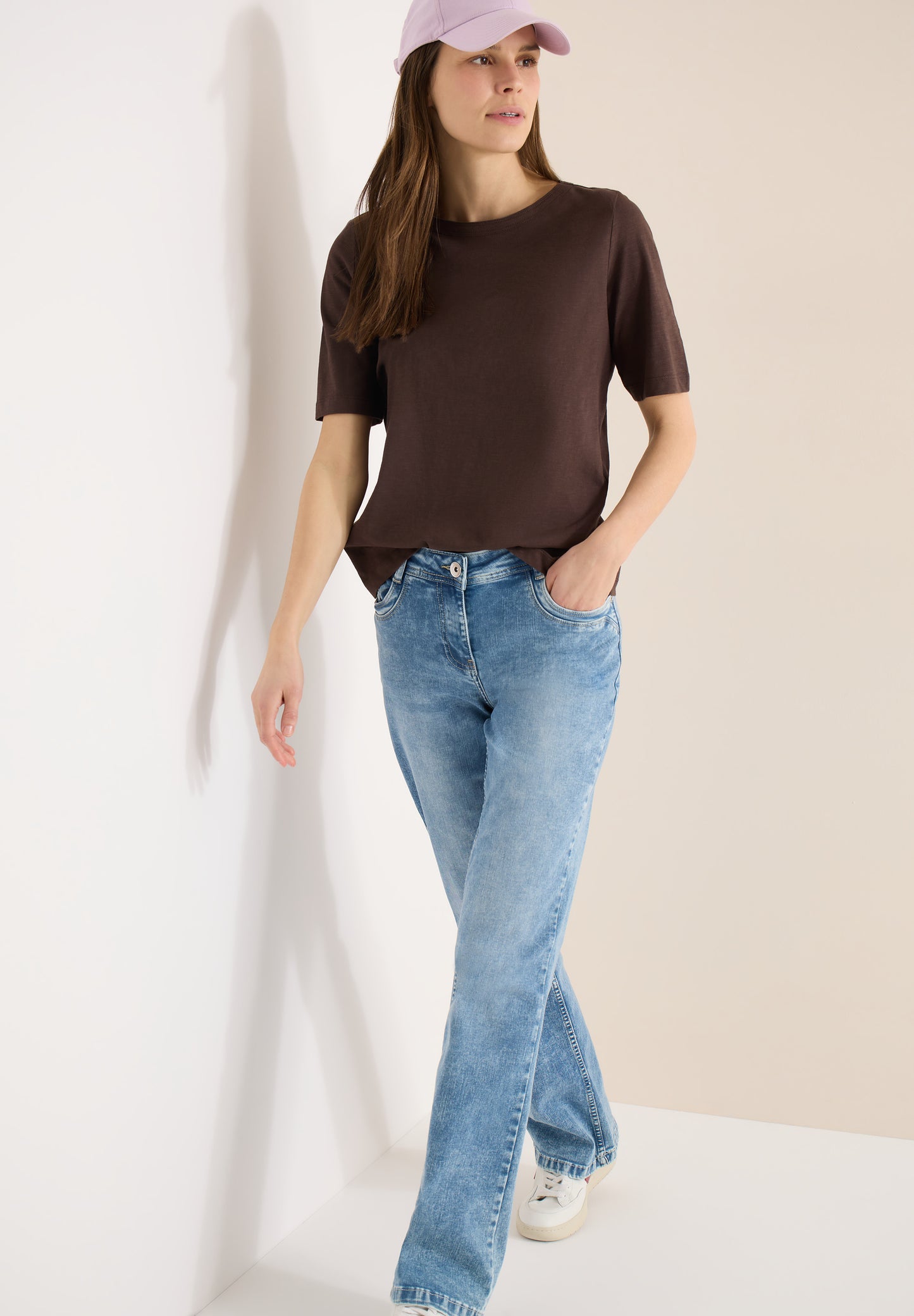 CECIL - Kurzarm T-Shirt aus reiner Baumwolle - Farbe: macchiato brown