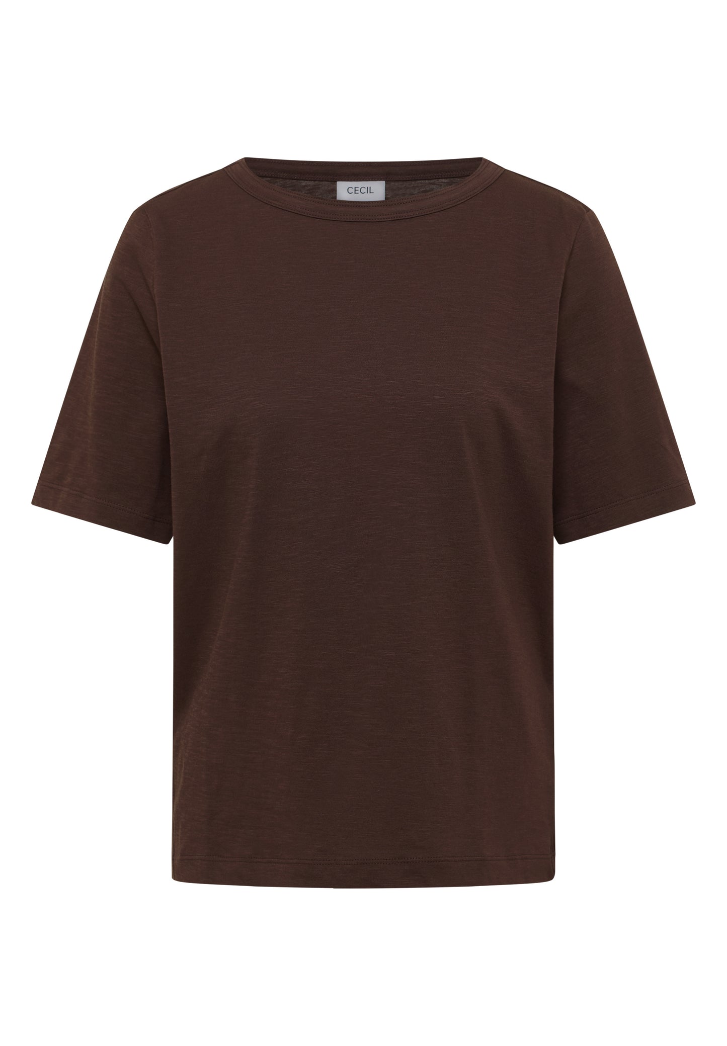 CECIL - Kurzarm T-Shirt aus reiner Baumwolle - Farbe: macchiato brown