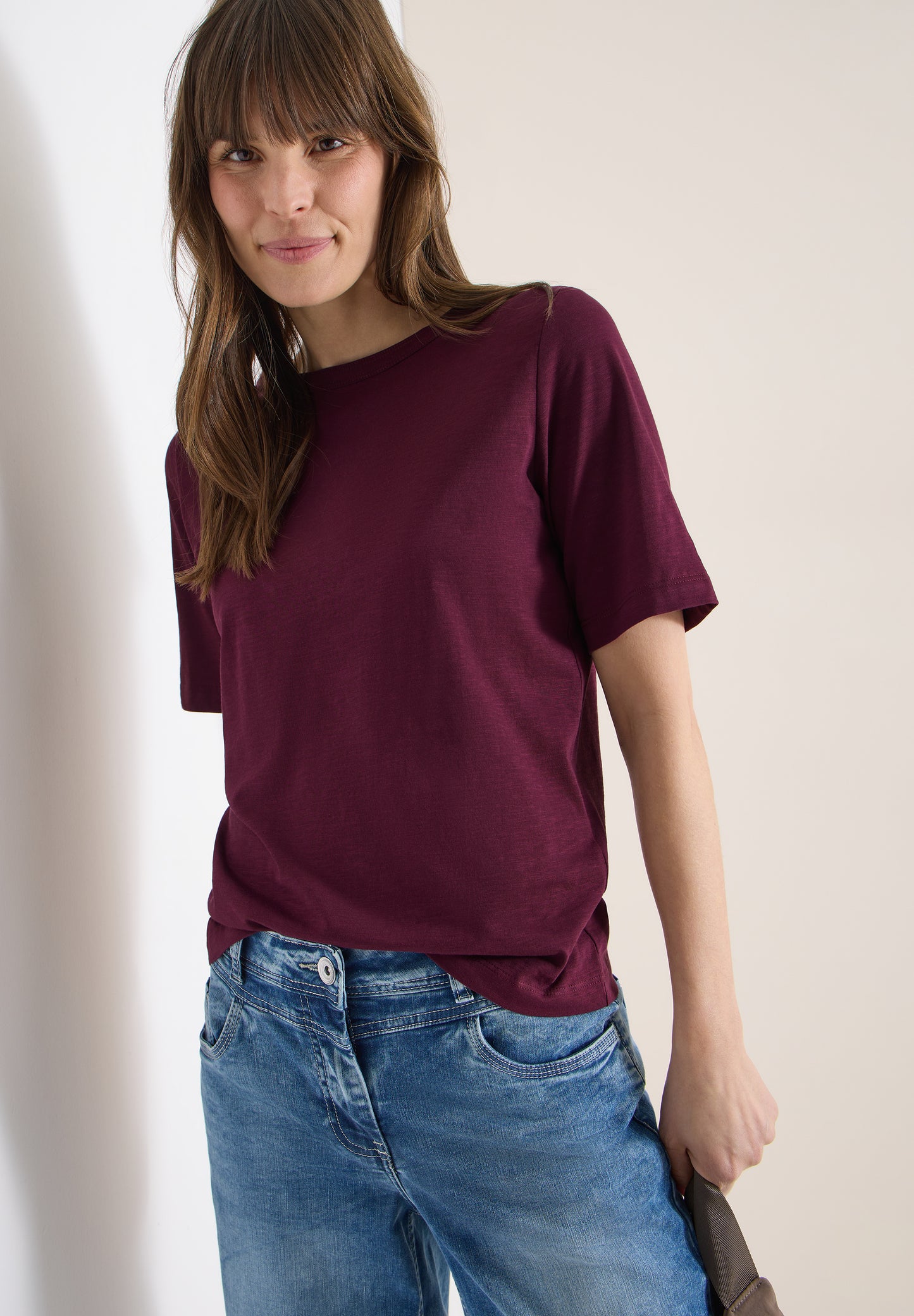 CECIL - Kurzarm T-Shirt aus reiner Baumwolle - Farbe: Rot
