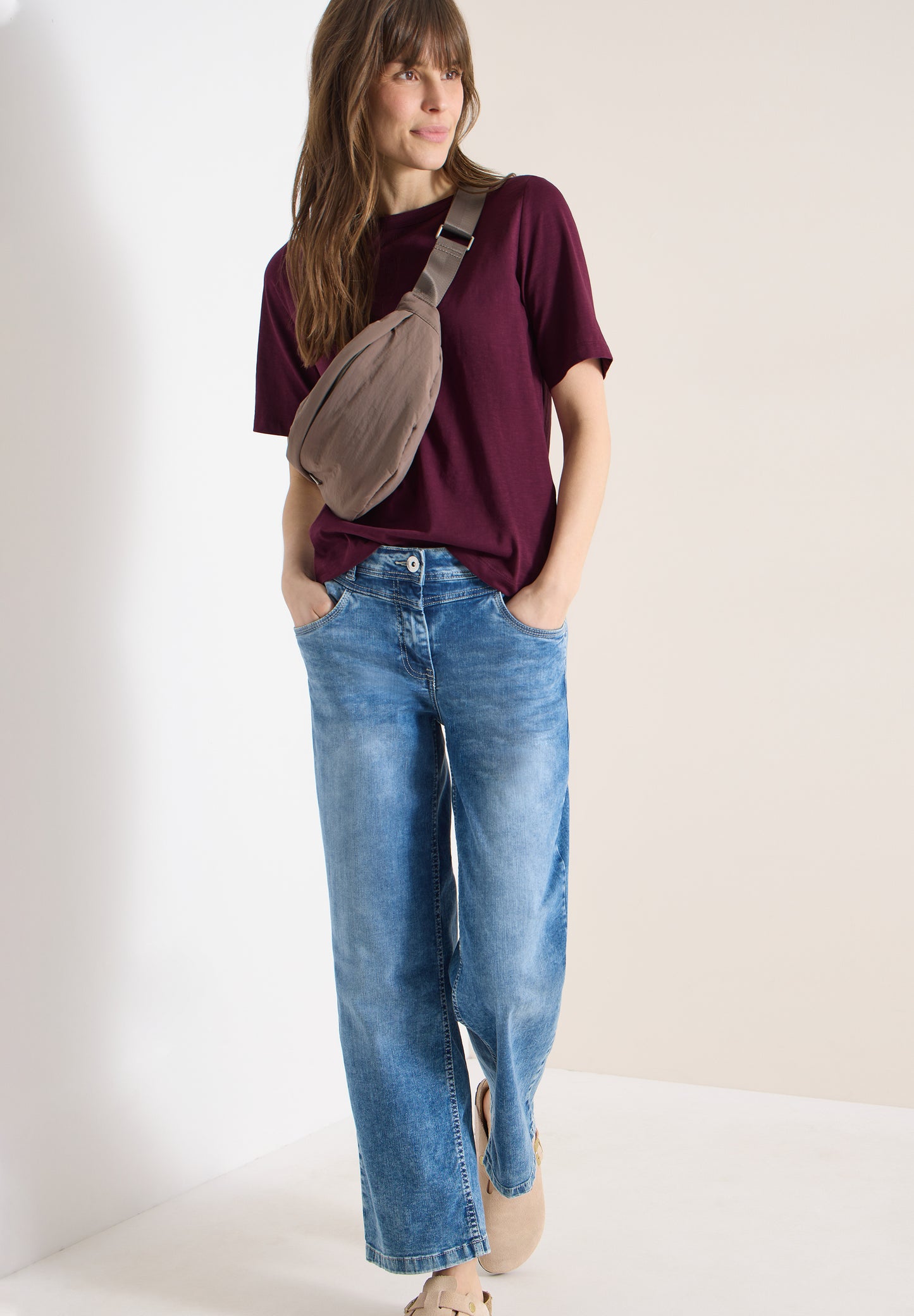 CECIL - Kurzarm T-Shirt aus reiner Baumwolle - Farbe: Rot