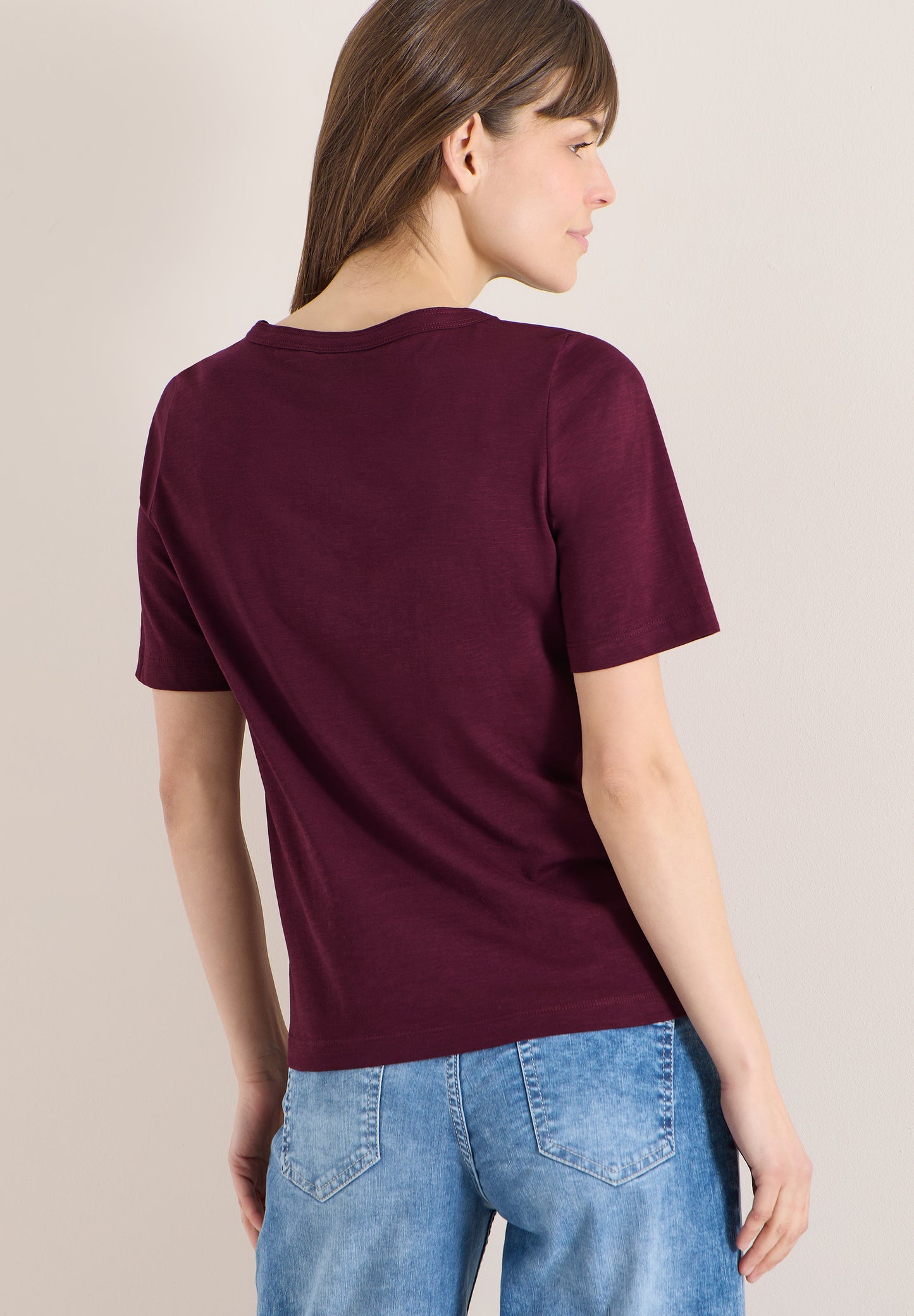 CECIL - Kurzarm T-Shirt aus reiner Baumwolle - Farbe: Rot