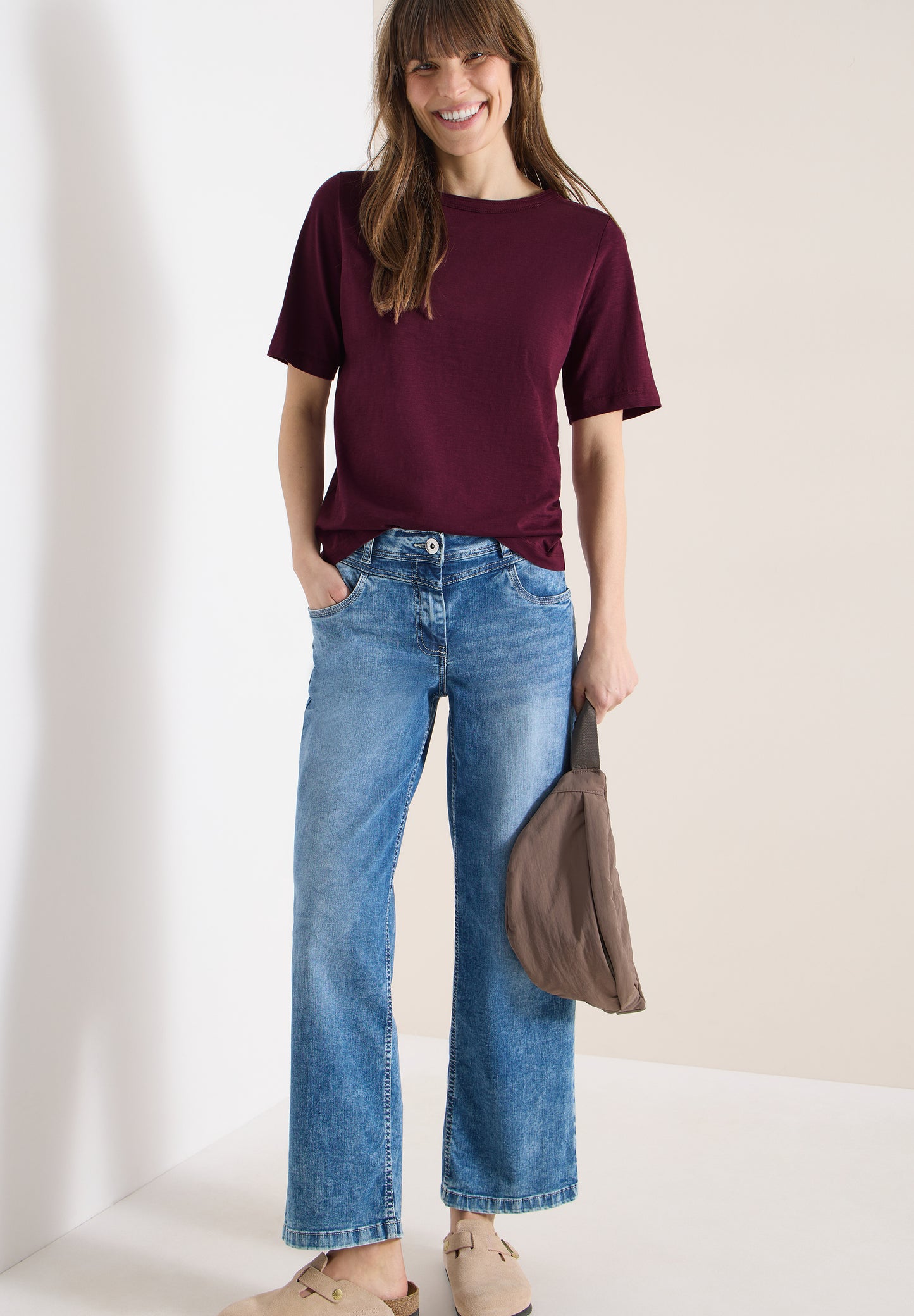 CECIL - Kurzarm T-Shirt aus reiner Baumwolle - Farbe: Rot
