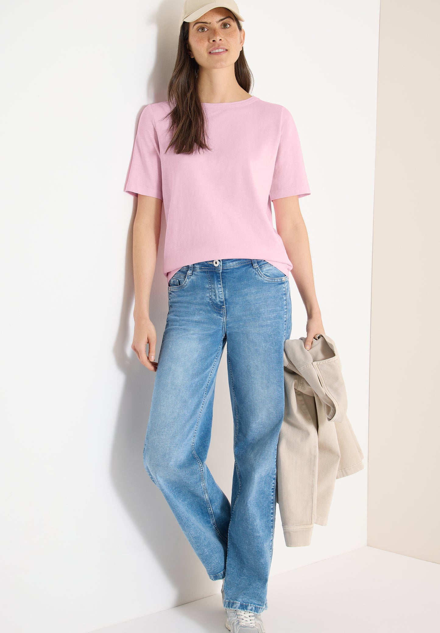 CECIL - Kurzarm T-Shirt aus reiner Baumwolle - Farbe: light blush rose