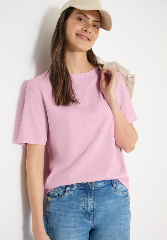 CECIL - Kurzarm T-Shirt aus reiner Baumwolle - Farbe: light blush rose