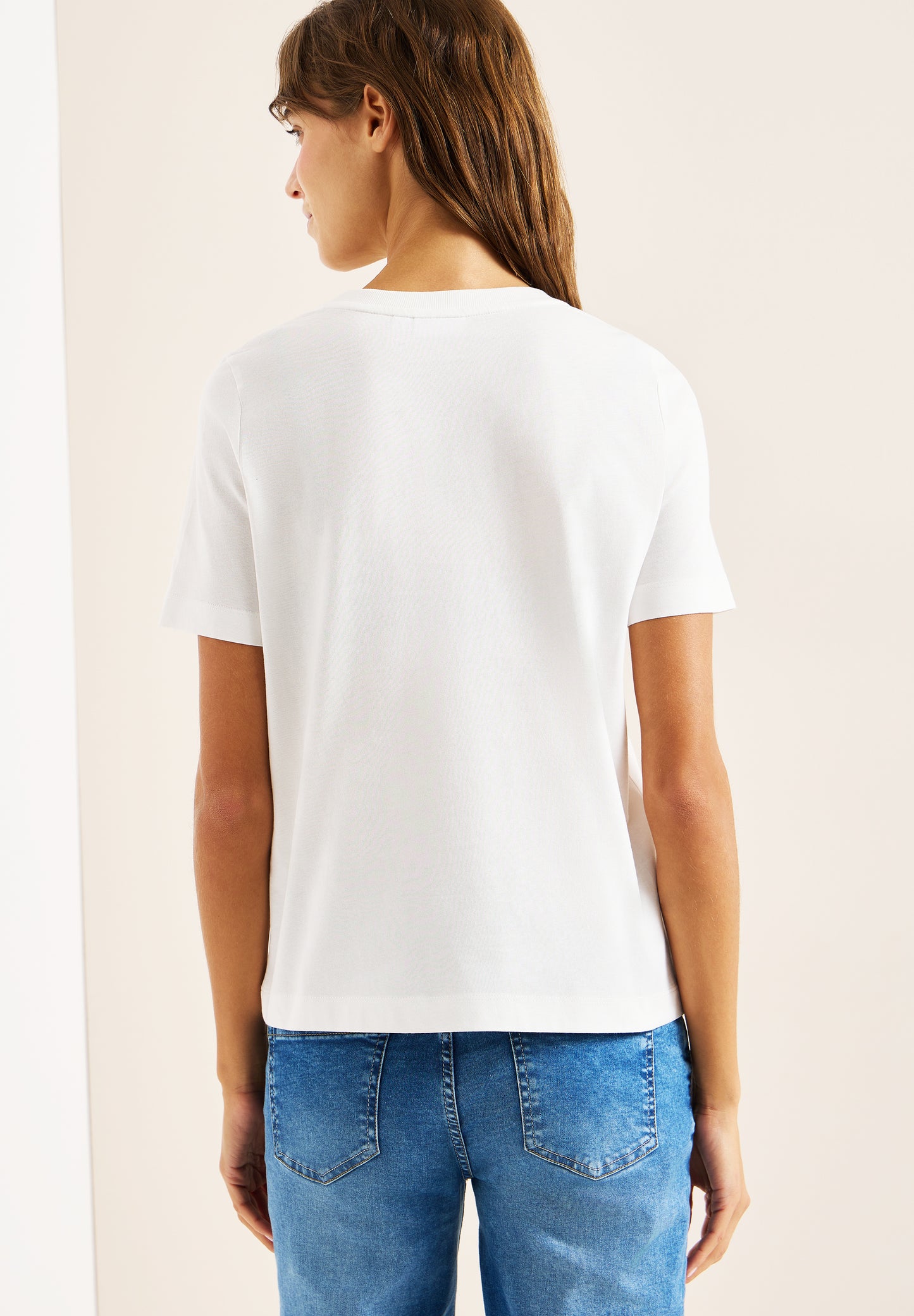 CECIL - T-Shirt mit Rundhals und Frontprint - Farbe: vanilla white