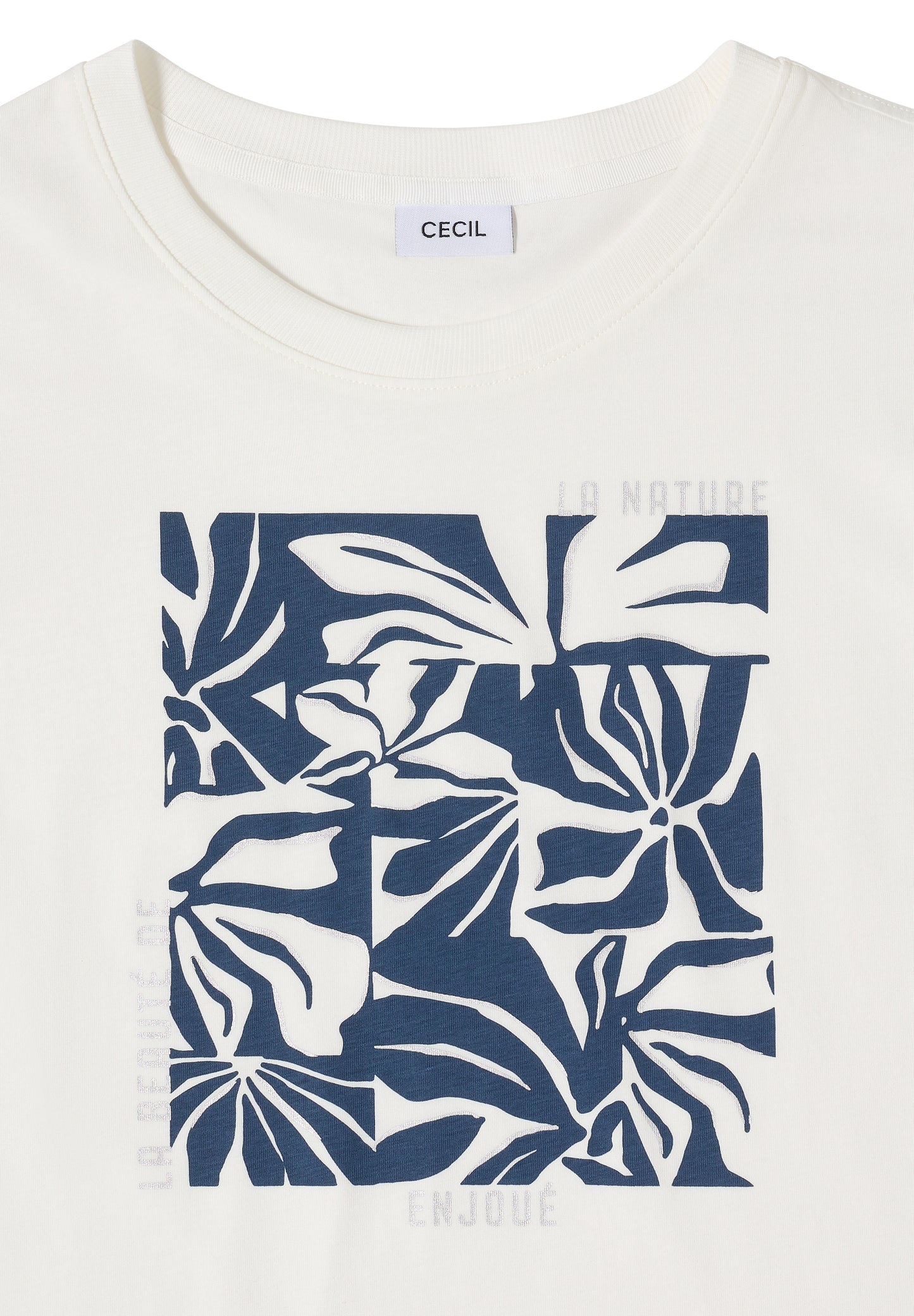 CECIL - T-Shirt mit Rundhals und Frontprint - Farbe: vanilla white
