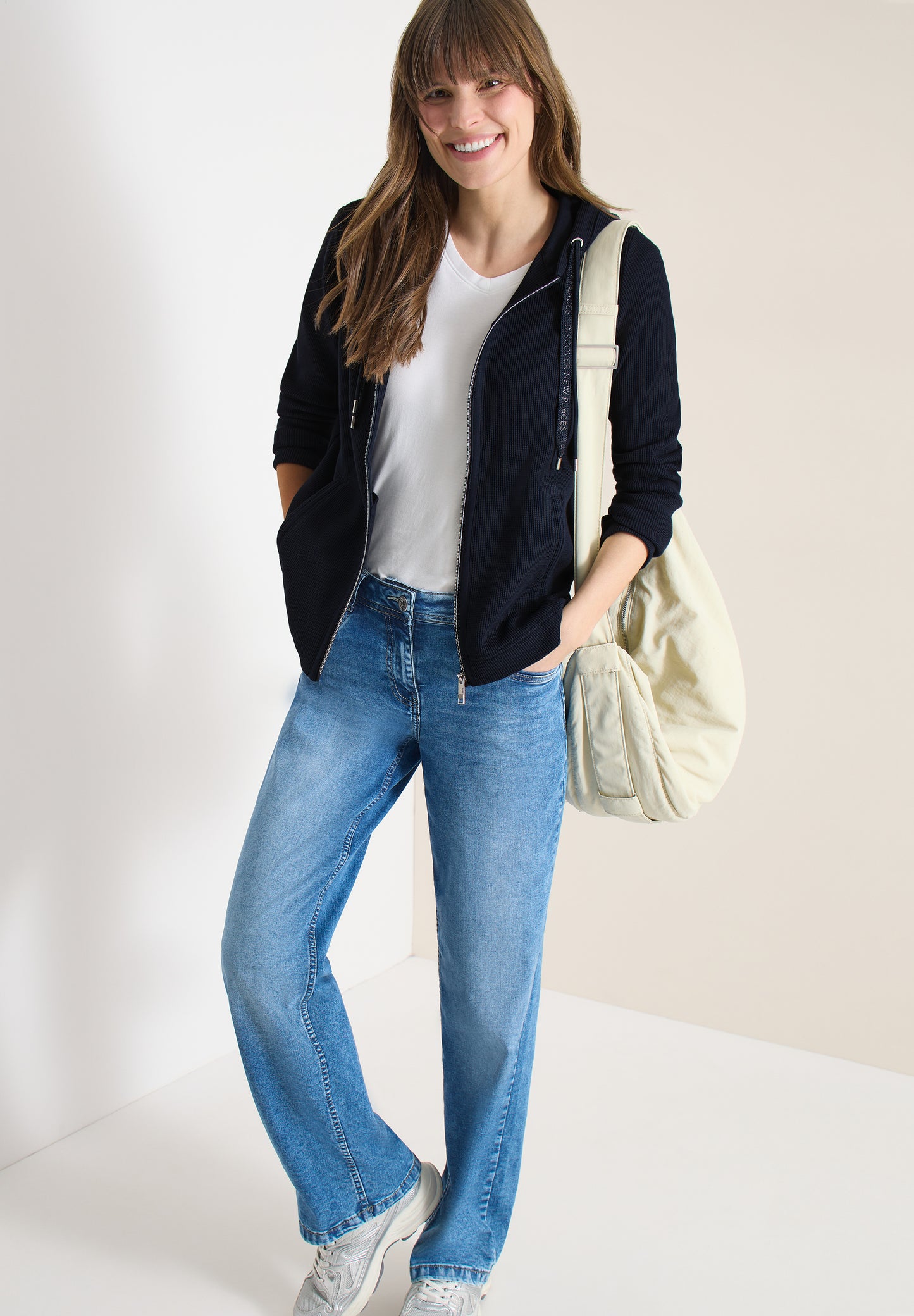 CECIL - Langarm Jacke mit Kapuze und Taschen - Farbe: universal blue