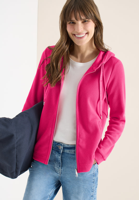 CECIL - Langarm Jacke mit Kapuze und Taschen - Farbe: beetroot pink