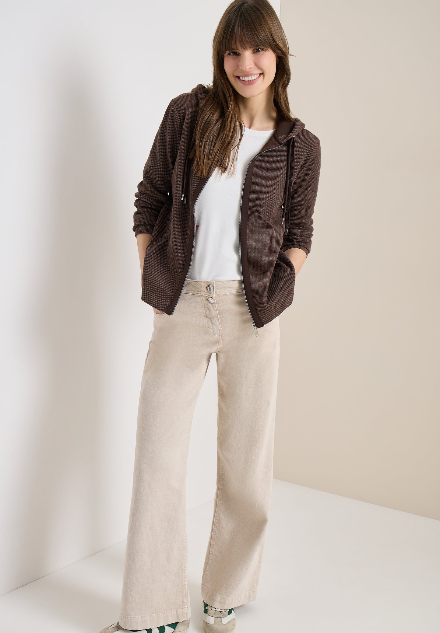 CECIL - Langarm Jacke mit Kapuze und Taschen - Farbe: macchiato brown
