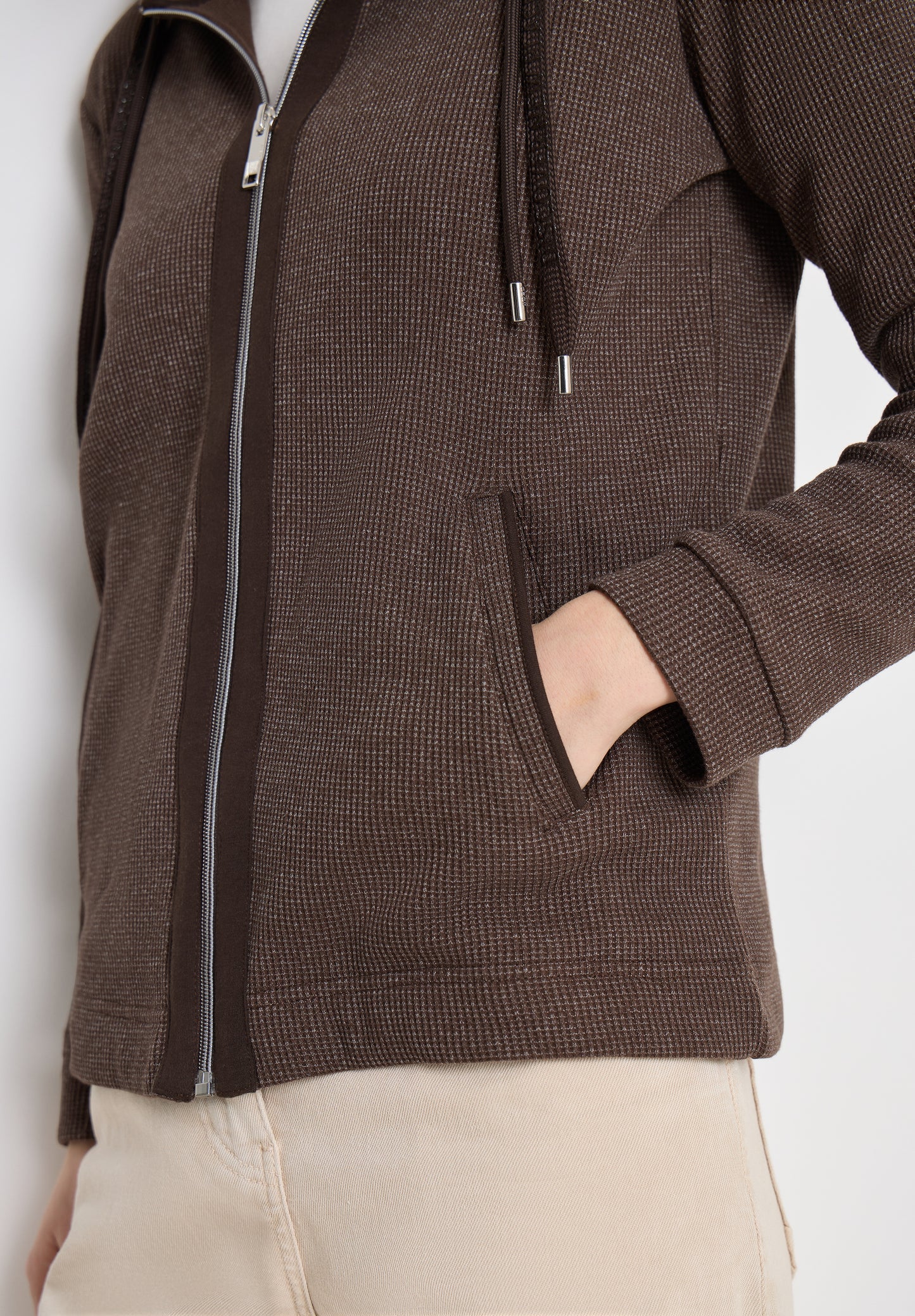 CECIL - Langarm Jacke mit Kapuze und Taschen - Farbe: macchiato brown