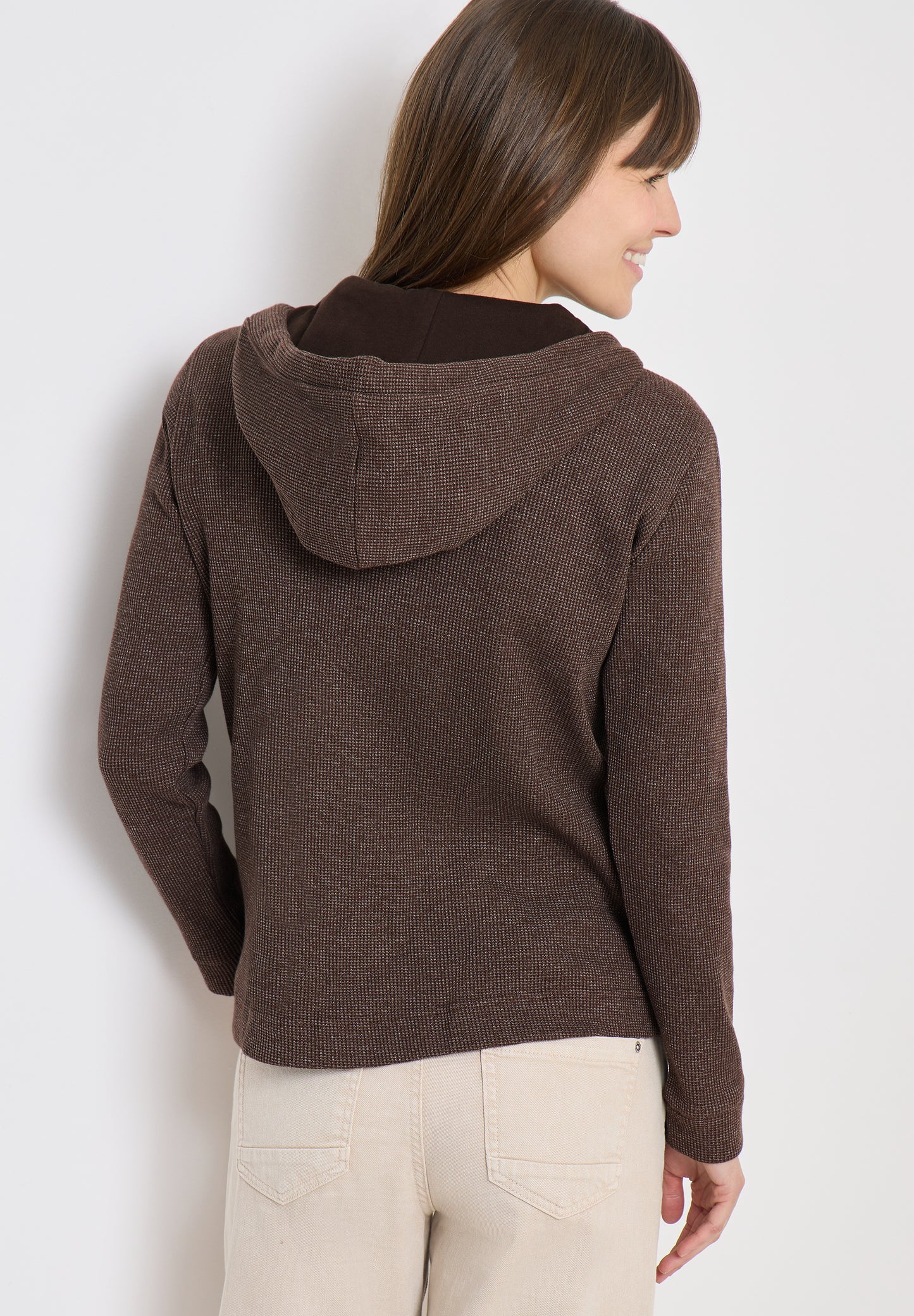 CECIL - Langarm Jacke mit Kapuze und Taschen - Farbe: macchiato brown