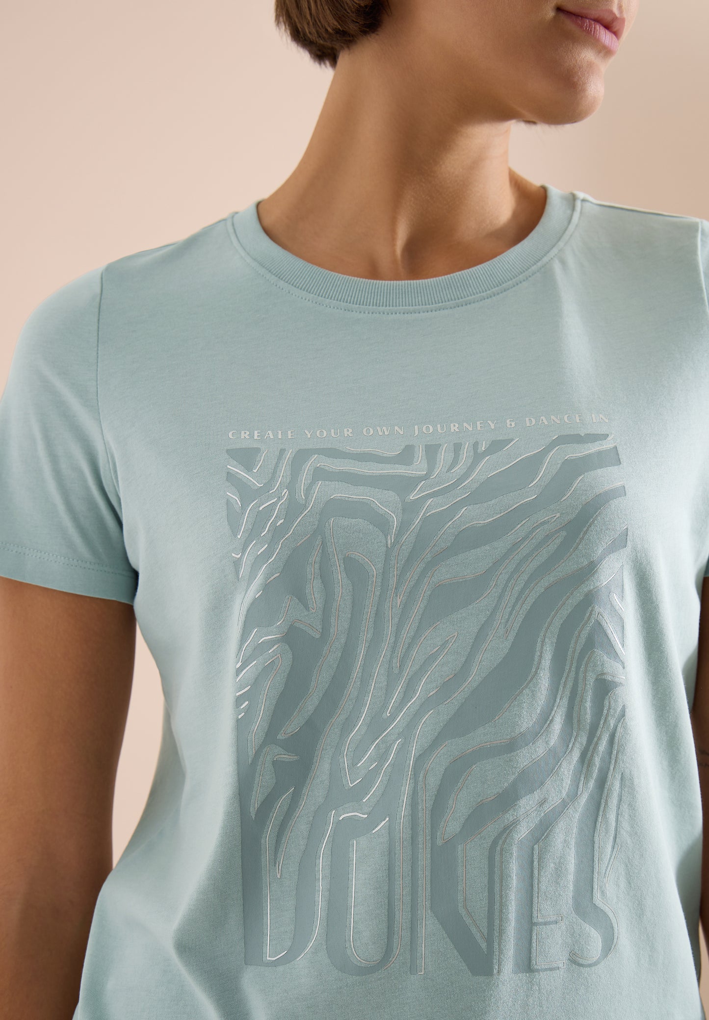 CECIL - T-Shirt mit Rundhals und Folienprint - Farbe: crystal mint