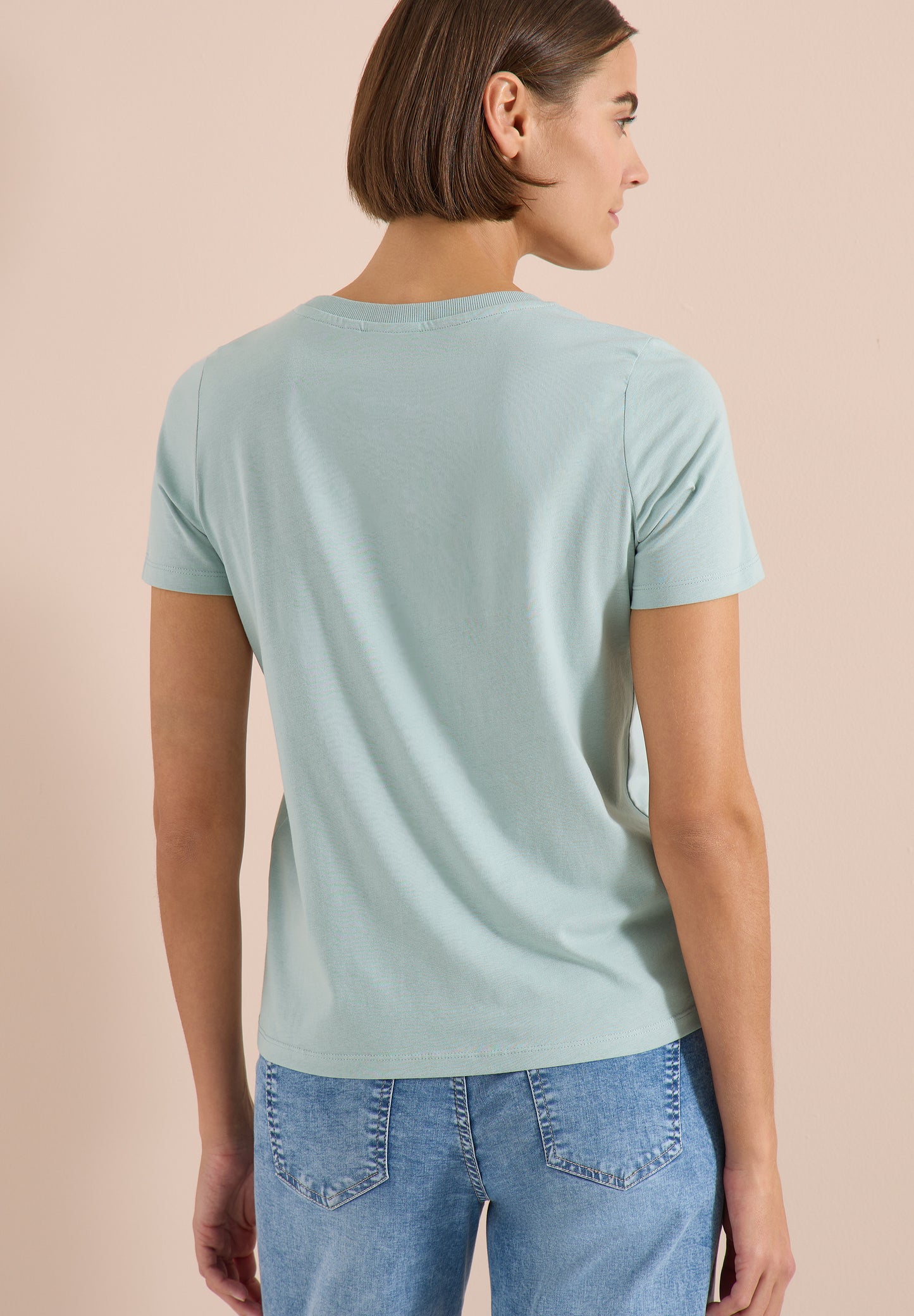 CECIL - T-Shirt mit Rundhals und Folienprint - Farbe: crystal mint