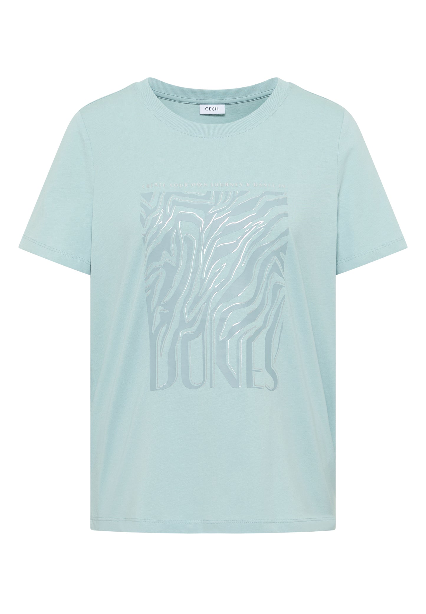 CECIL - T-Shirt mit Rundhals und Folienprint - Farbe: crystal mint