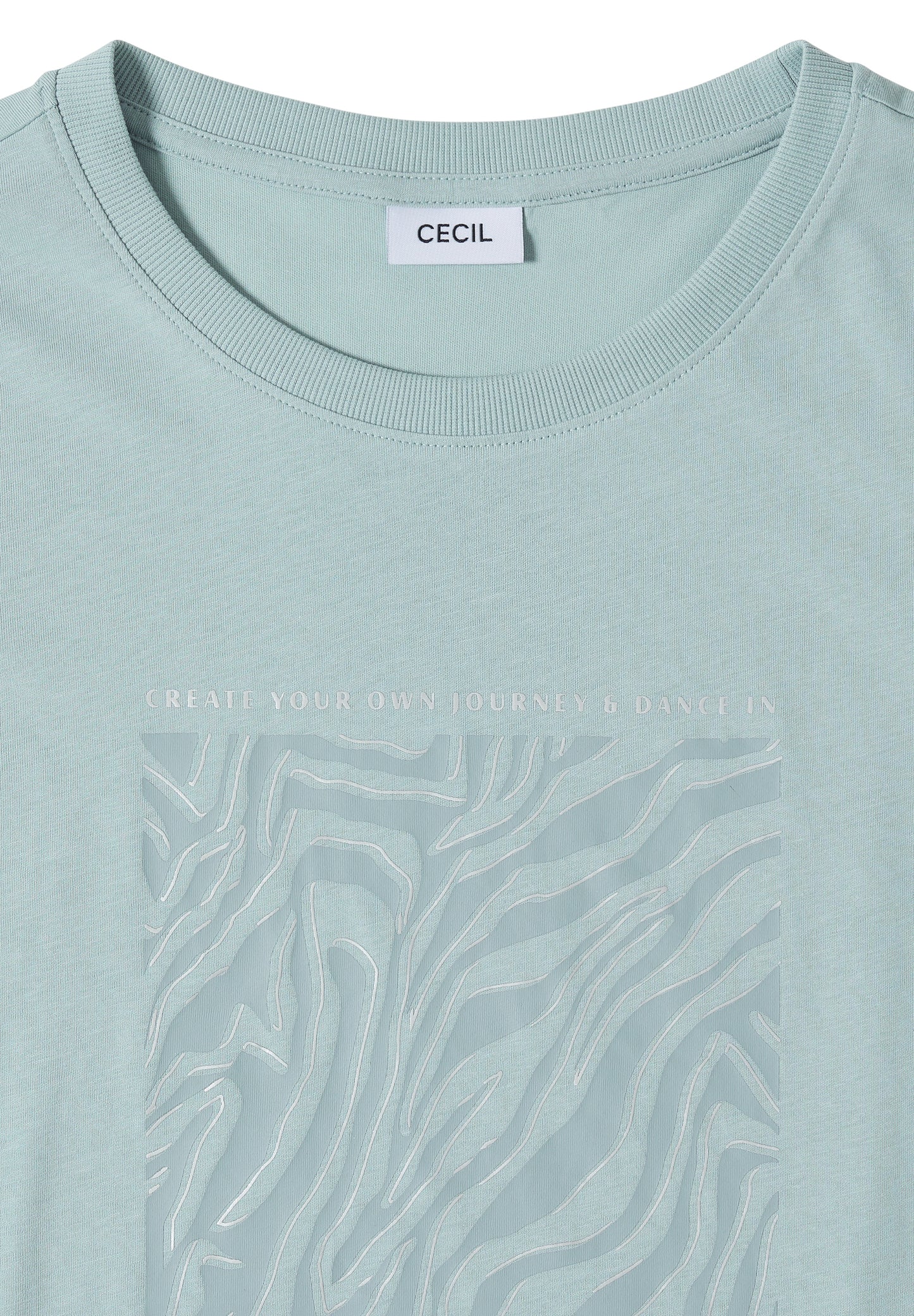 CECIL - T-Shirt mit Rundhals und Folienprint - Farbe: crystal mint