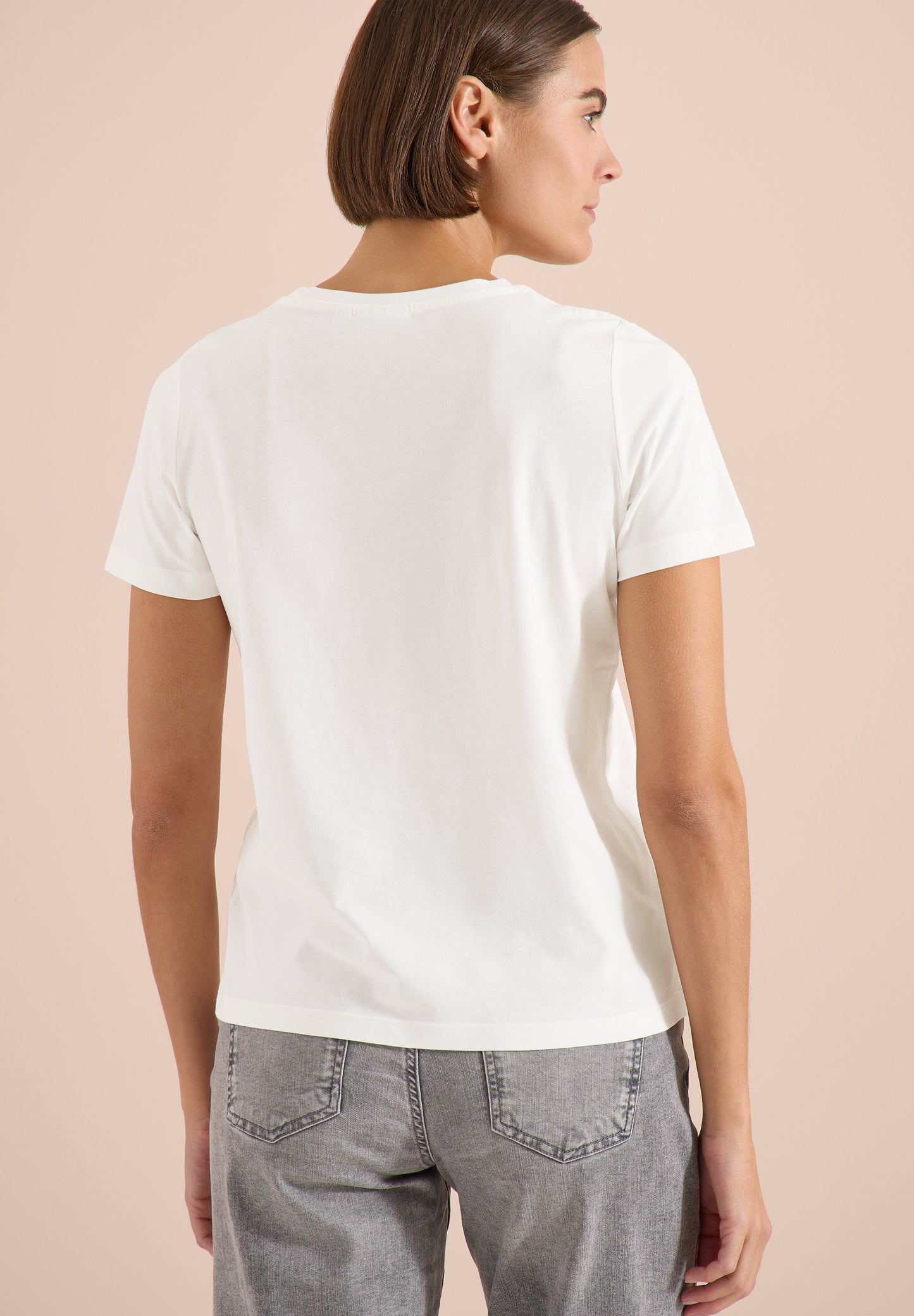 CECIL - T-Shirt mit Rundhals und Frontprint - Farbe: vanilla white