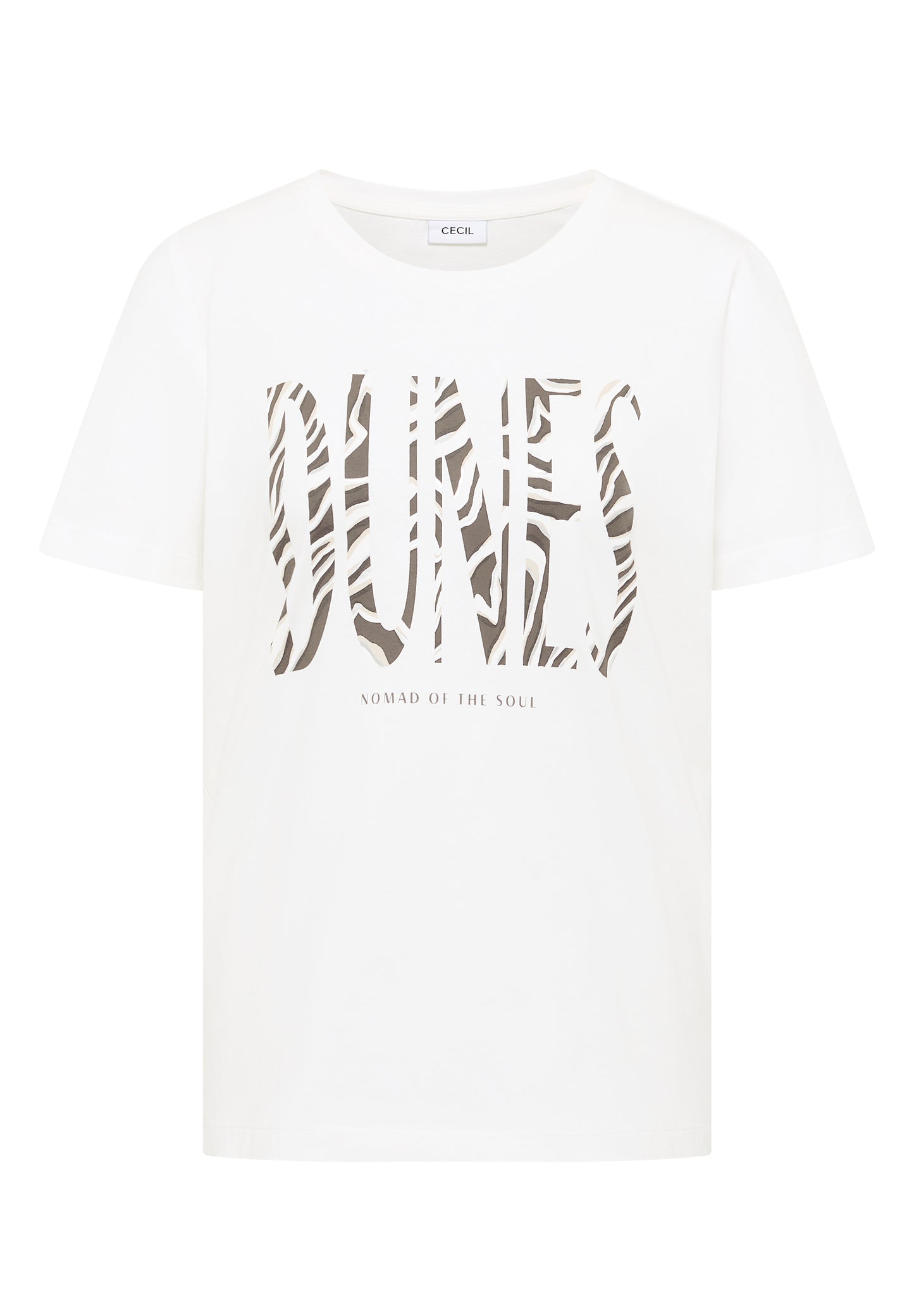 CECIL - T-Shirt mit Rundhals und Frontprint - Farbe: vanilla white