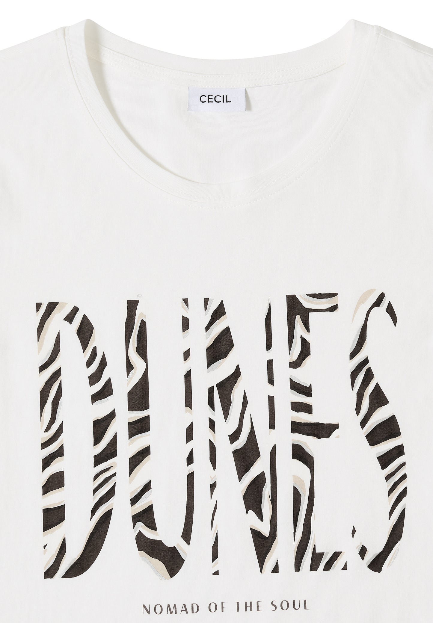 CECIL - T-Shirt mit Rundhals und Frontprint - Farbe: vanilla white