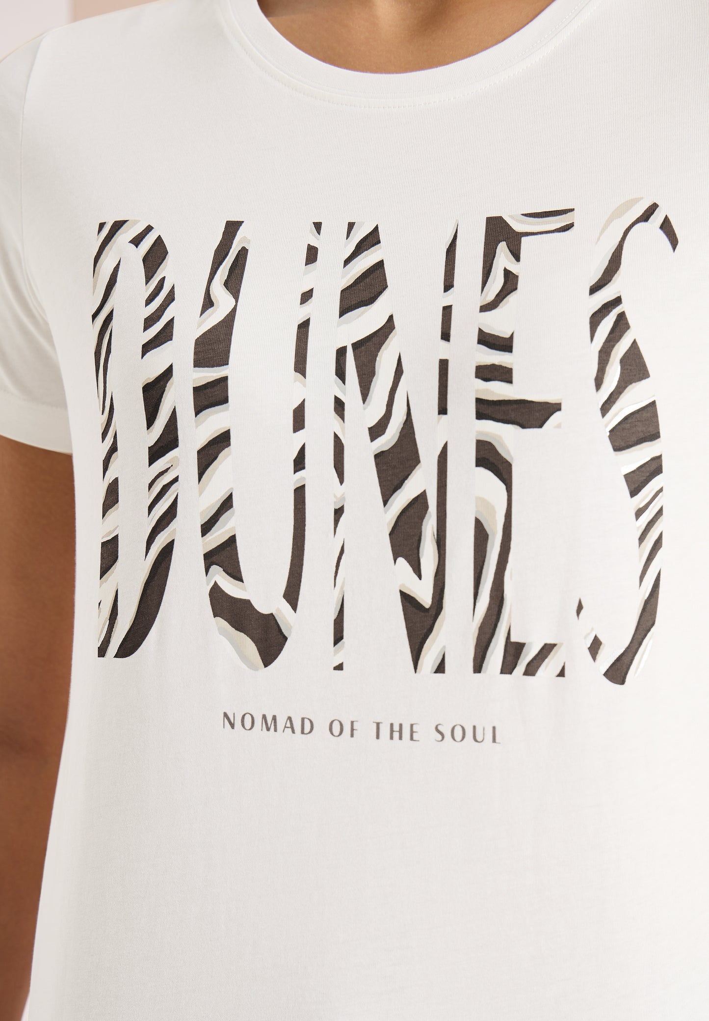 CECIL - T-Shirt mit Rundhals und Frontprint - Farbe: vanilla white