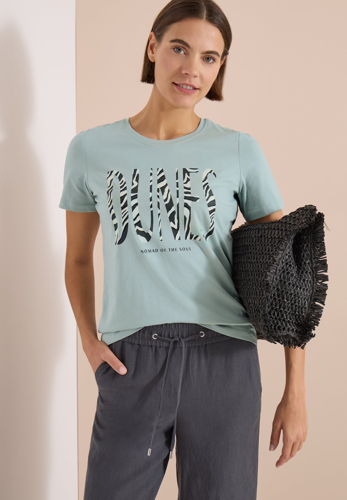 CECIL - T-Shirt mit Rundhals und Frontprint - Farbe: crystal mint