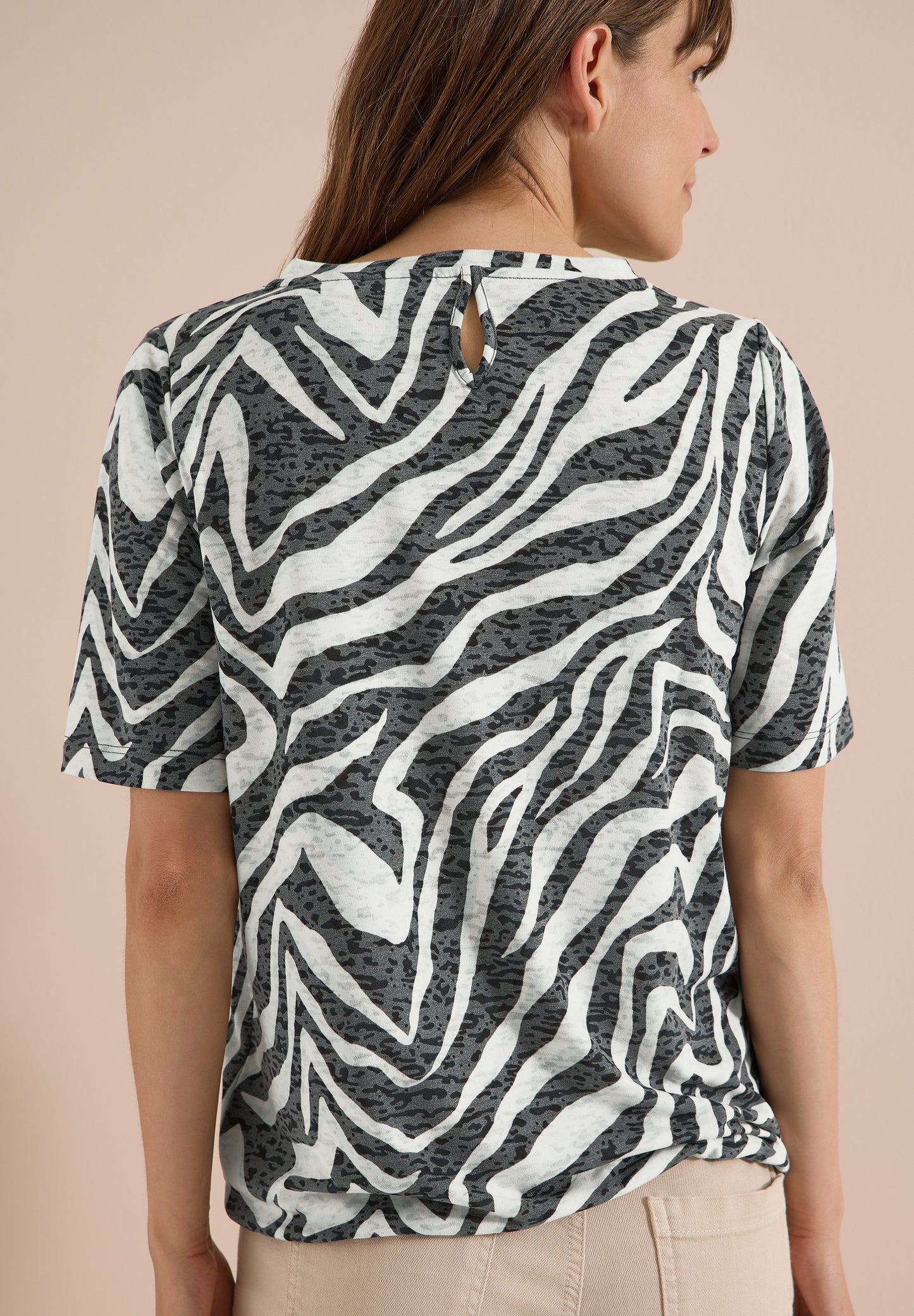 CECIL - T-Shirt in Ausbrenner-Optik - Farbe: palm breeze green
