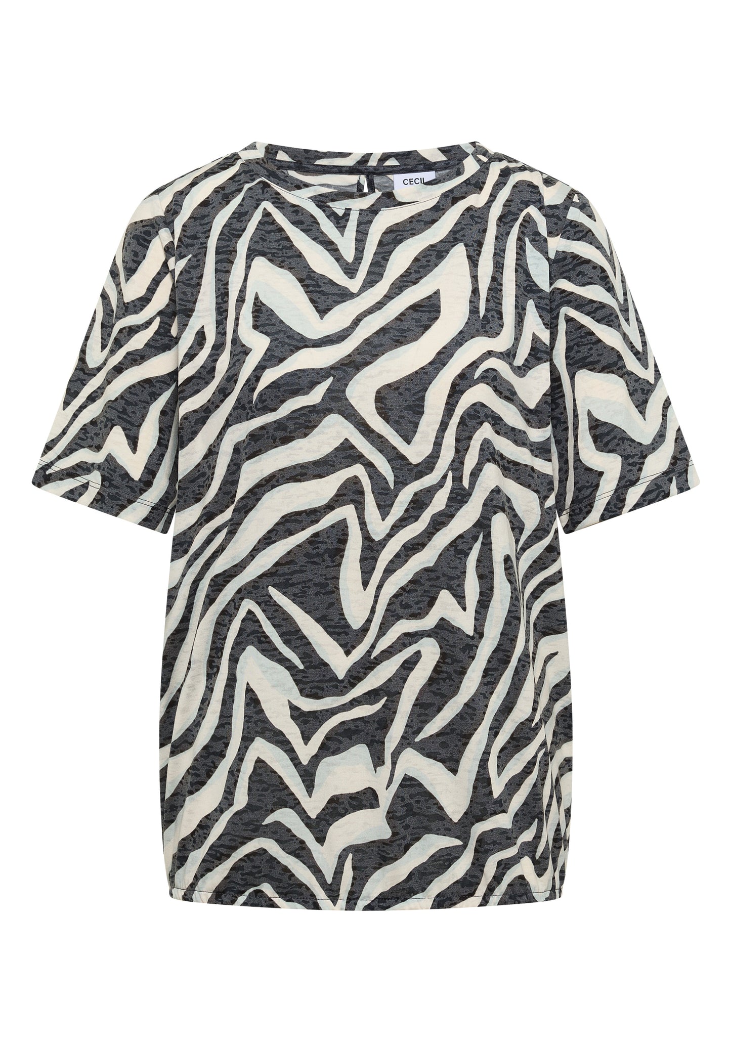 CECIL - T-Shirt in Ausbrenner-Optik - Farbe: palm breeze green