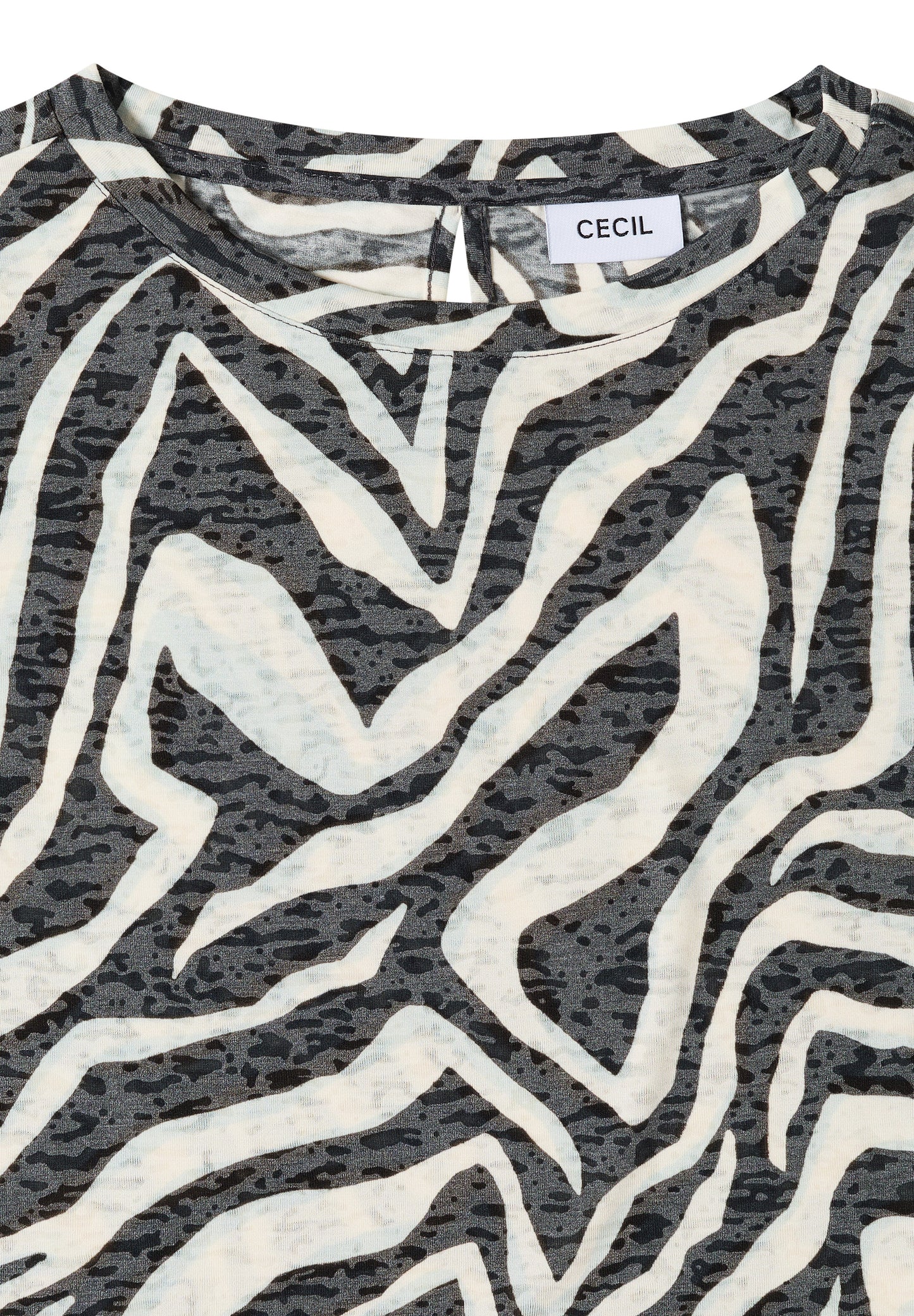 CECIL - T-Shirt in Ausbrenner-Optik - Farbe: palm breeze green