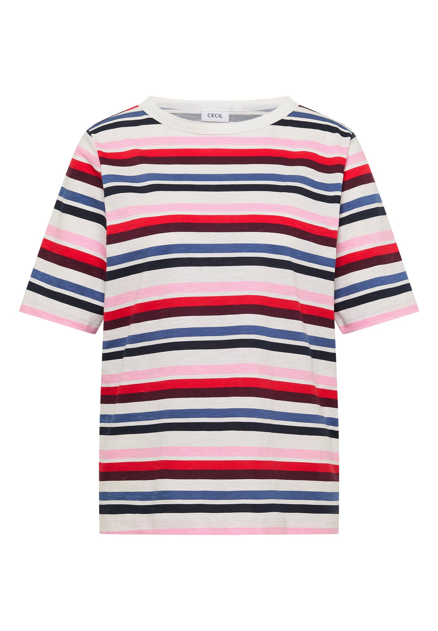 CECIL - Kurzarm Shirt mit Multicolor Streifen - Farbe: universal blue