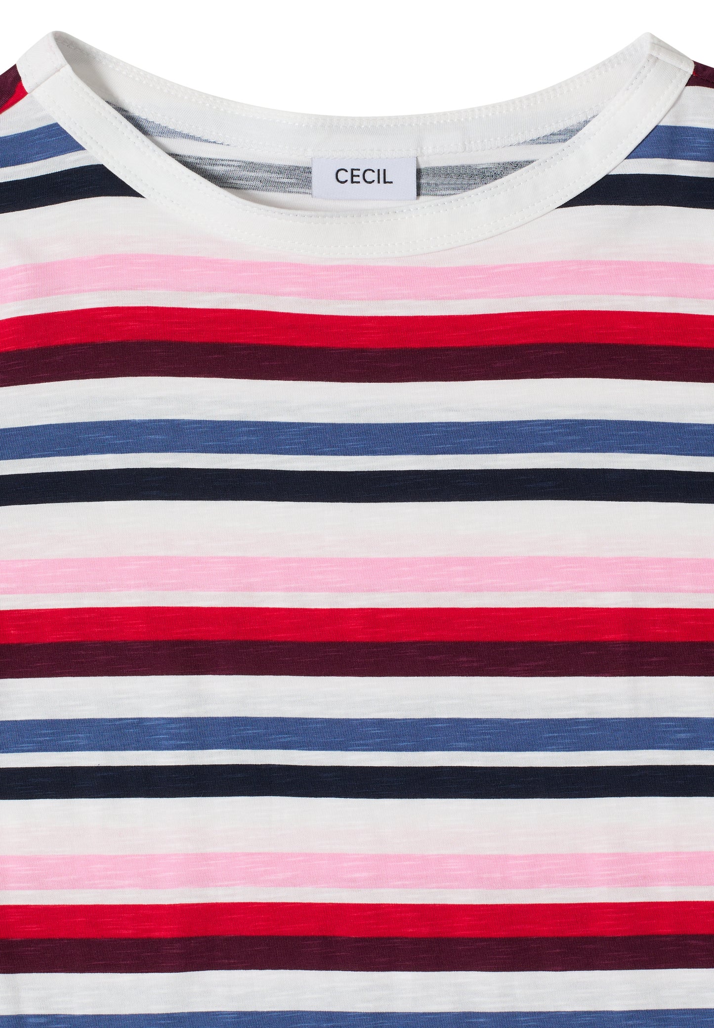CECIL - Kurzarm Shirt mit Multicolor Streifen - Farbe: universal blue
