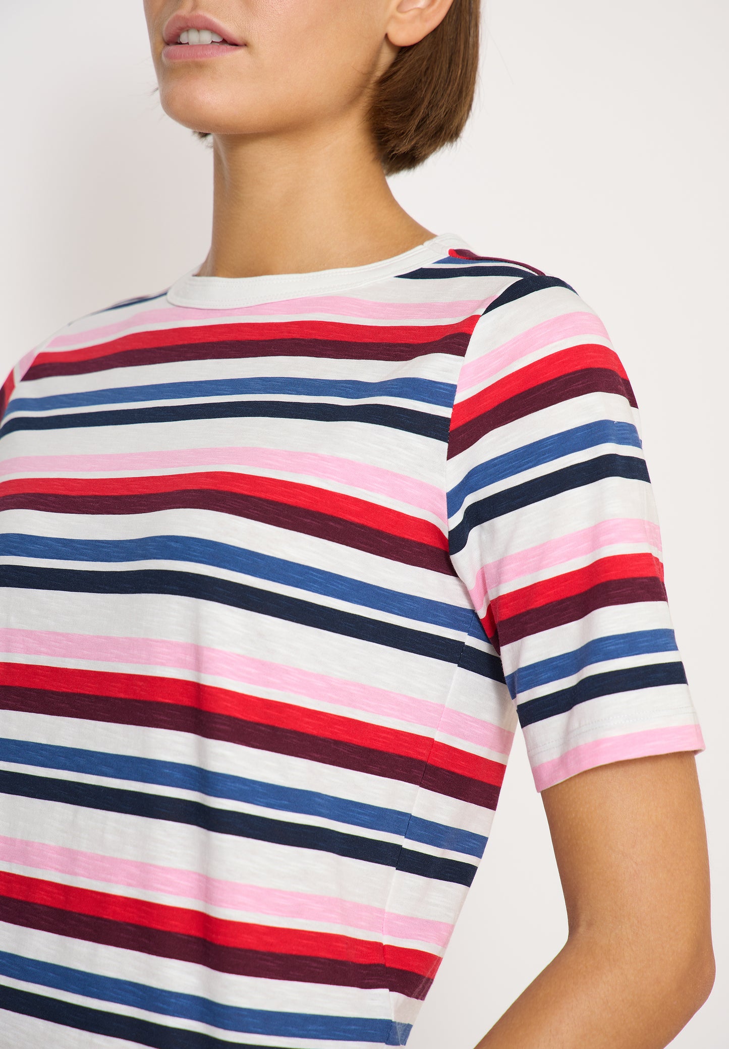 CECIL - Kurzarm Shirt mit Multicolor Streifen - Farbe: universal blue