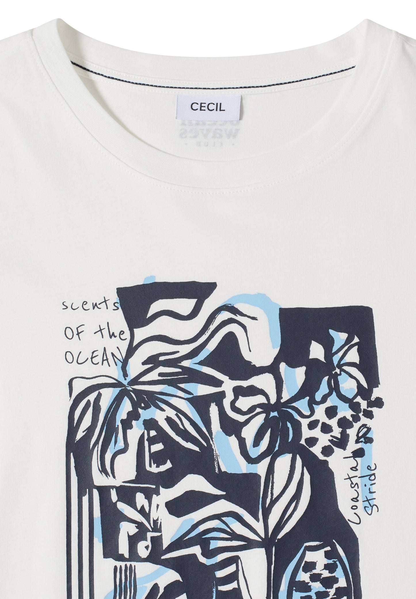 CECIL - Shirt mit Rundhals und maritimem Print - Farbe: vanilla white