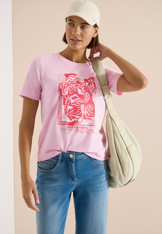 CECIL - Shirt mit Rundhals und maritimem Print - Farbe: light blush rose