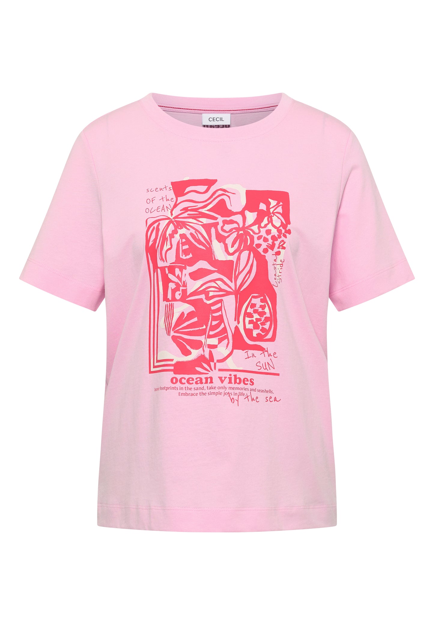 CECIL - Shirt mit Rundhals und maritimem Print - Farbe: light blush rose