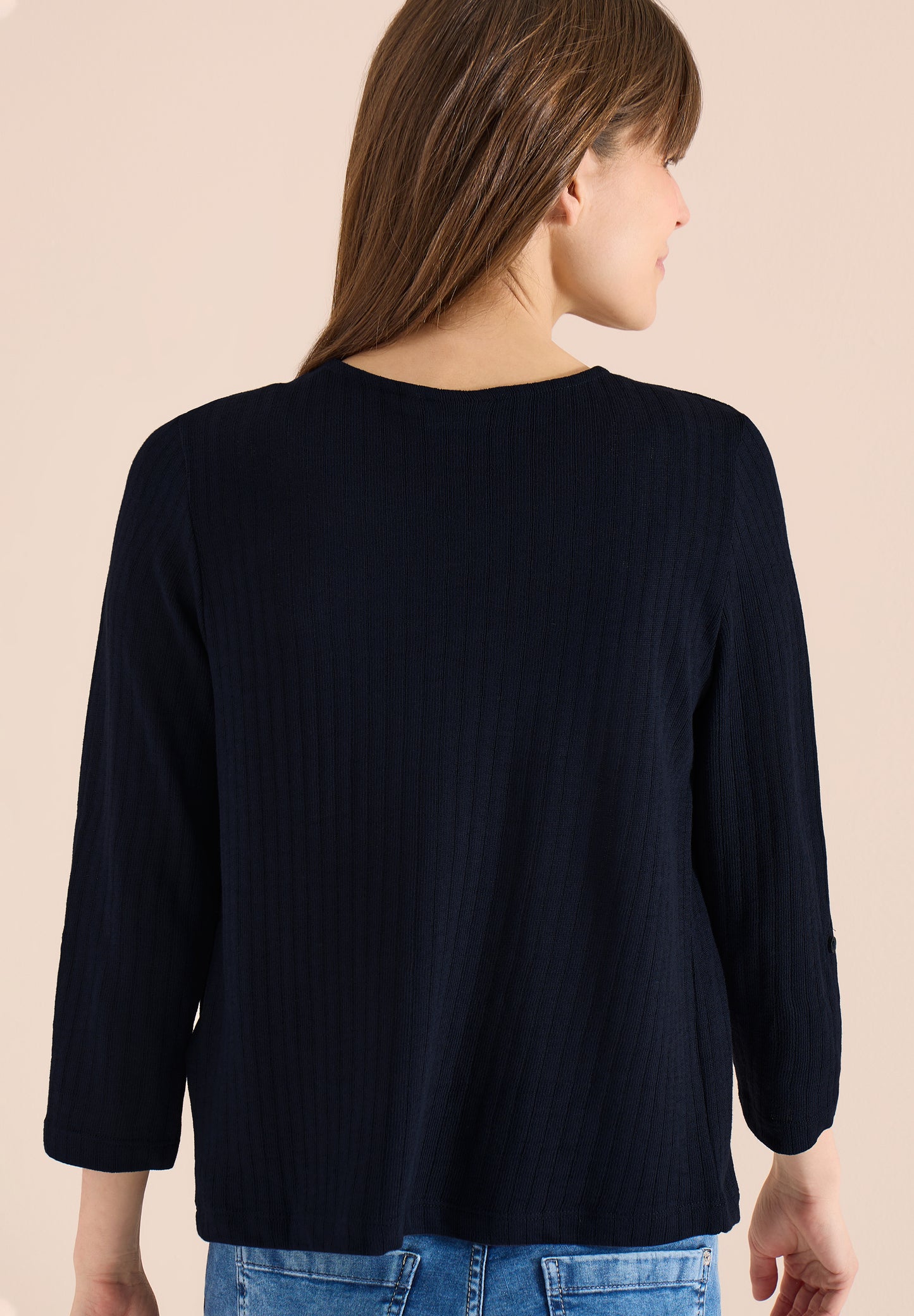 CECIL - 3/4-Arm Jacke in Strick-Optik - Farbe: universal blue