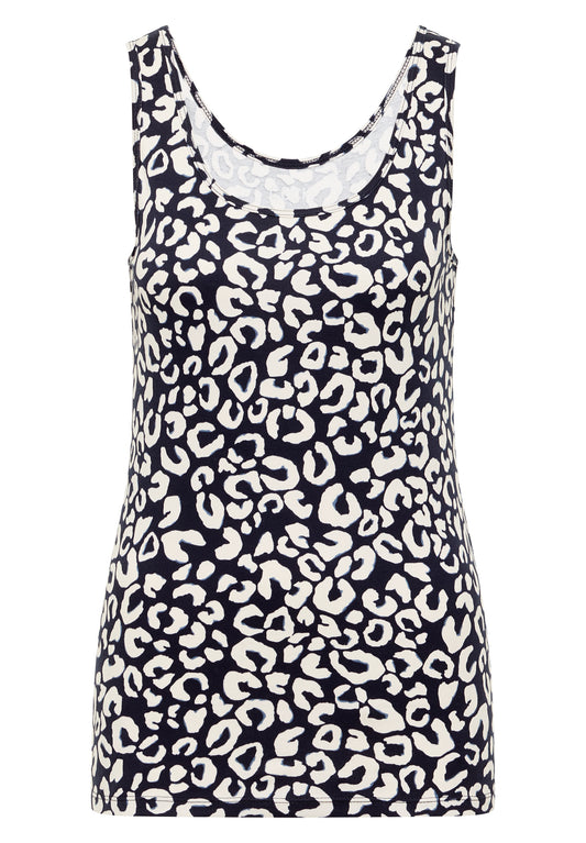 CECIL - Top mit Rundhals und Leo-Muster - Farbe: urban dark blue